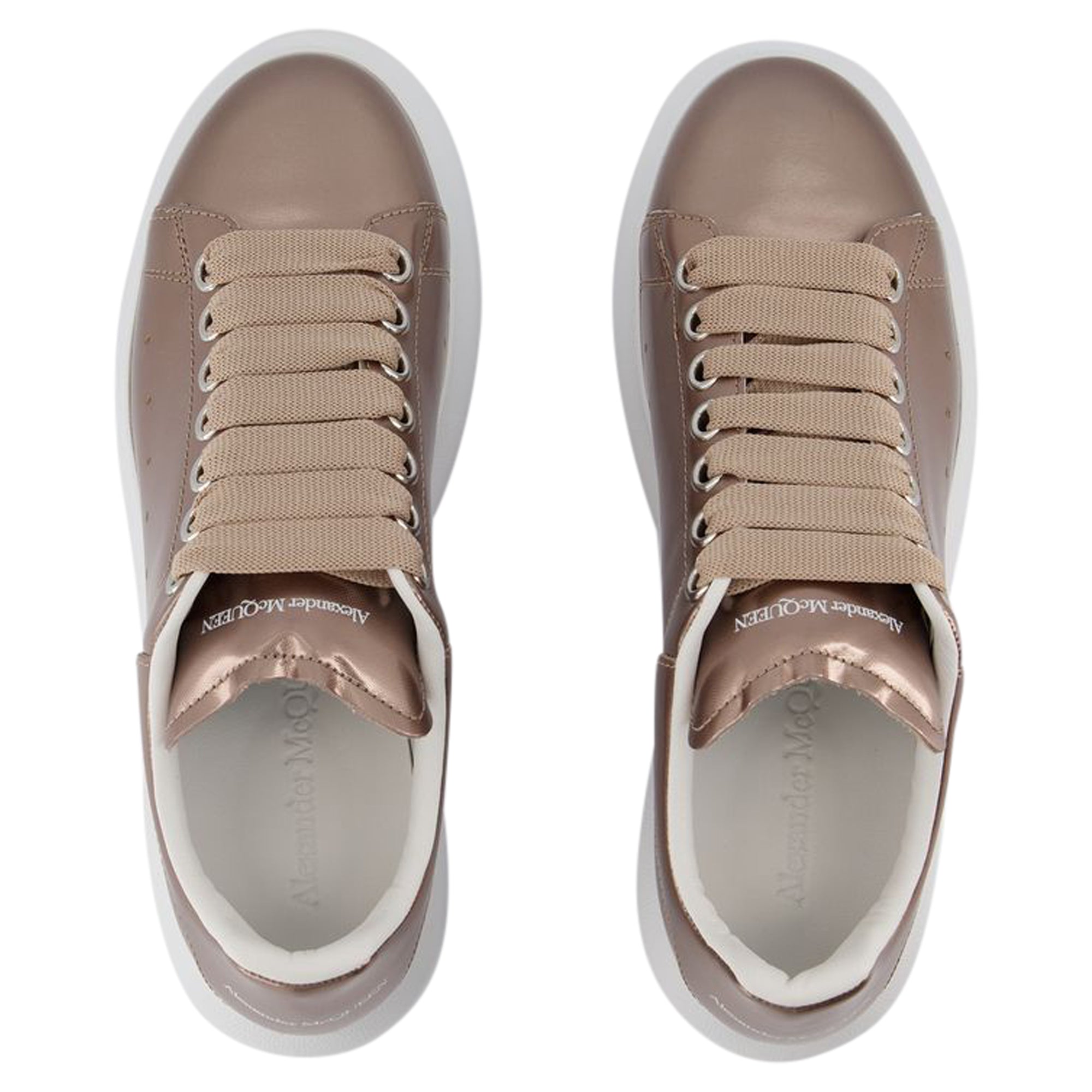 Oversized Sneakers - Alexander McQueen - Leather - Beige