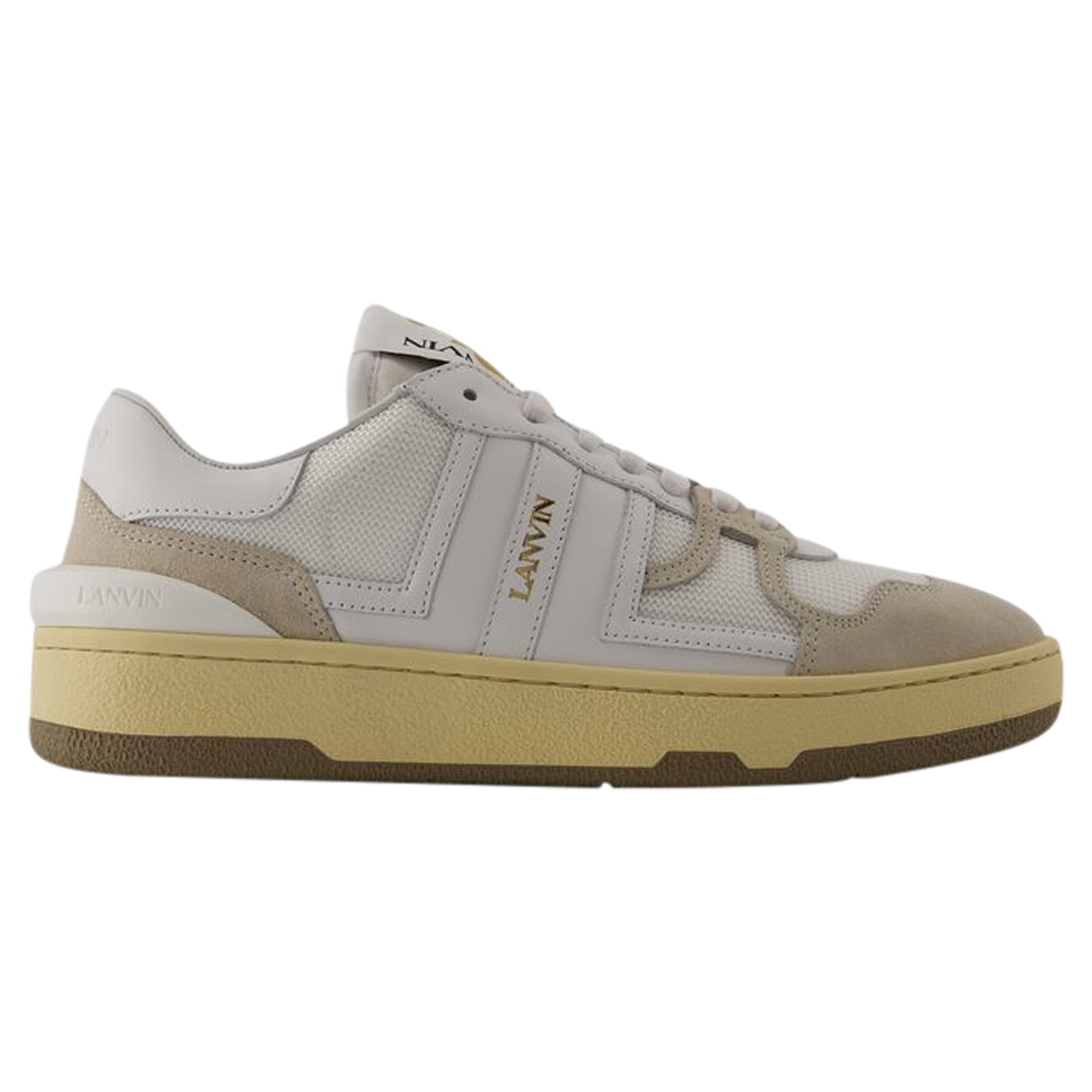 Women's Tennis Low Top Sneakers - Lanvin - Leather - White