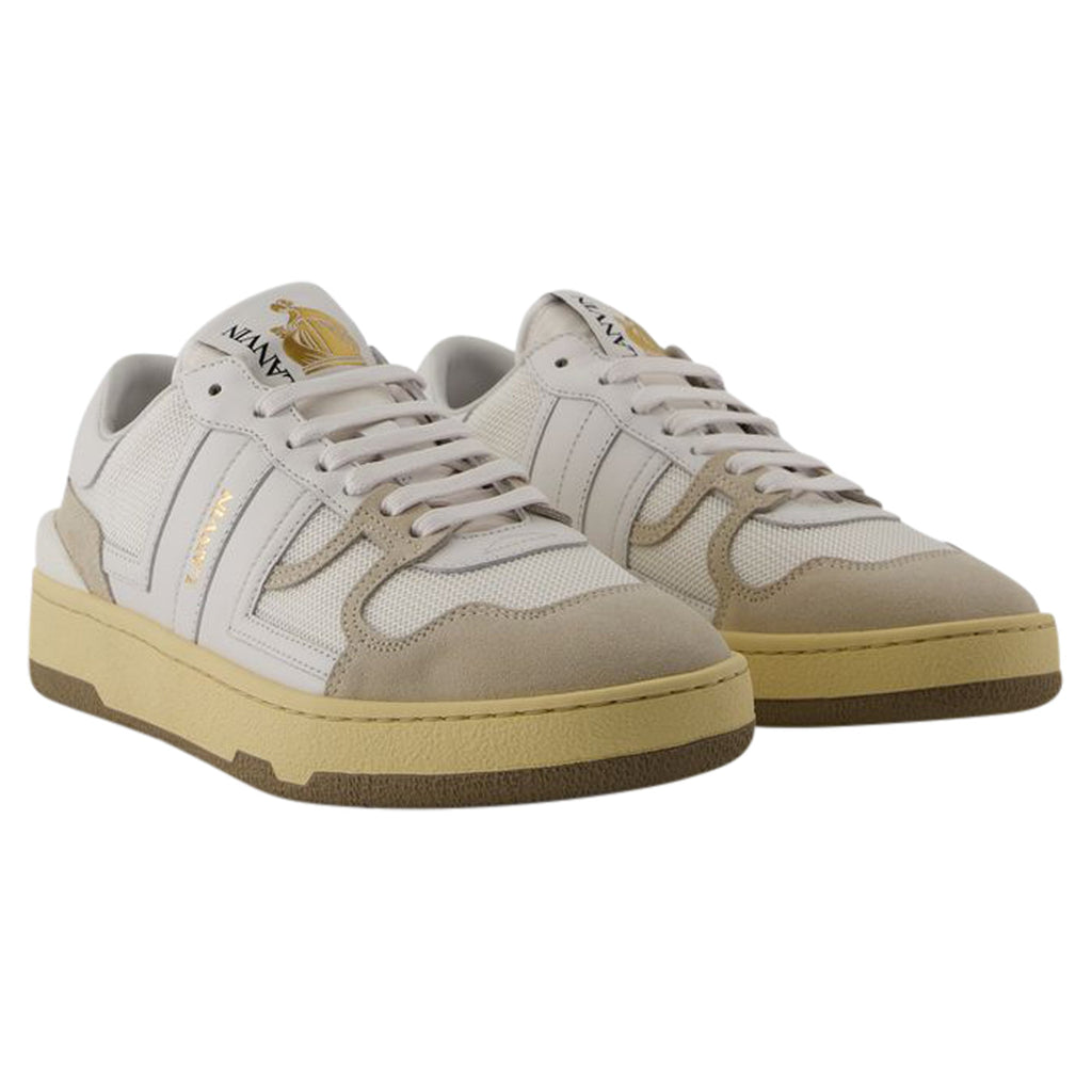 Women's Tennis Low Top Sneakers - Lanvin - Leather - White