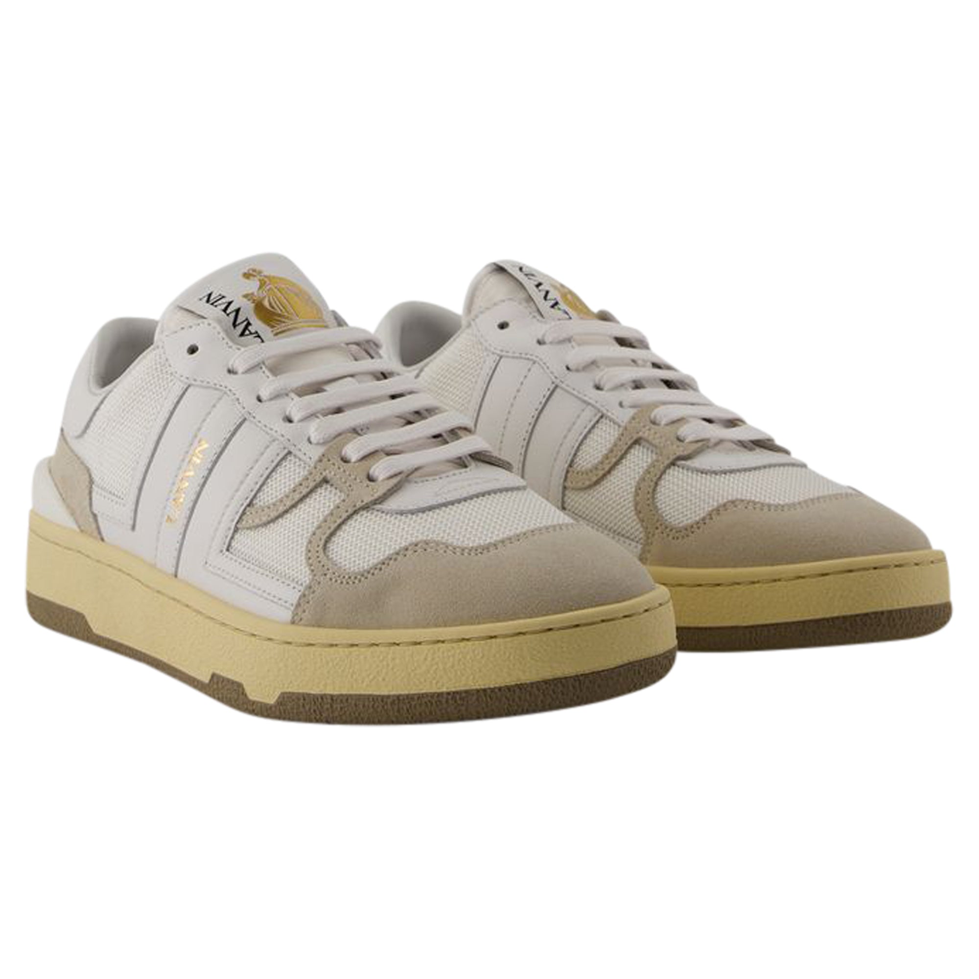 Women's Tennis Low Top Sneakers - Lanvin - Leather - White
