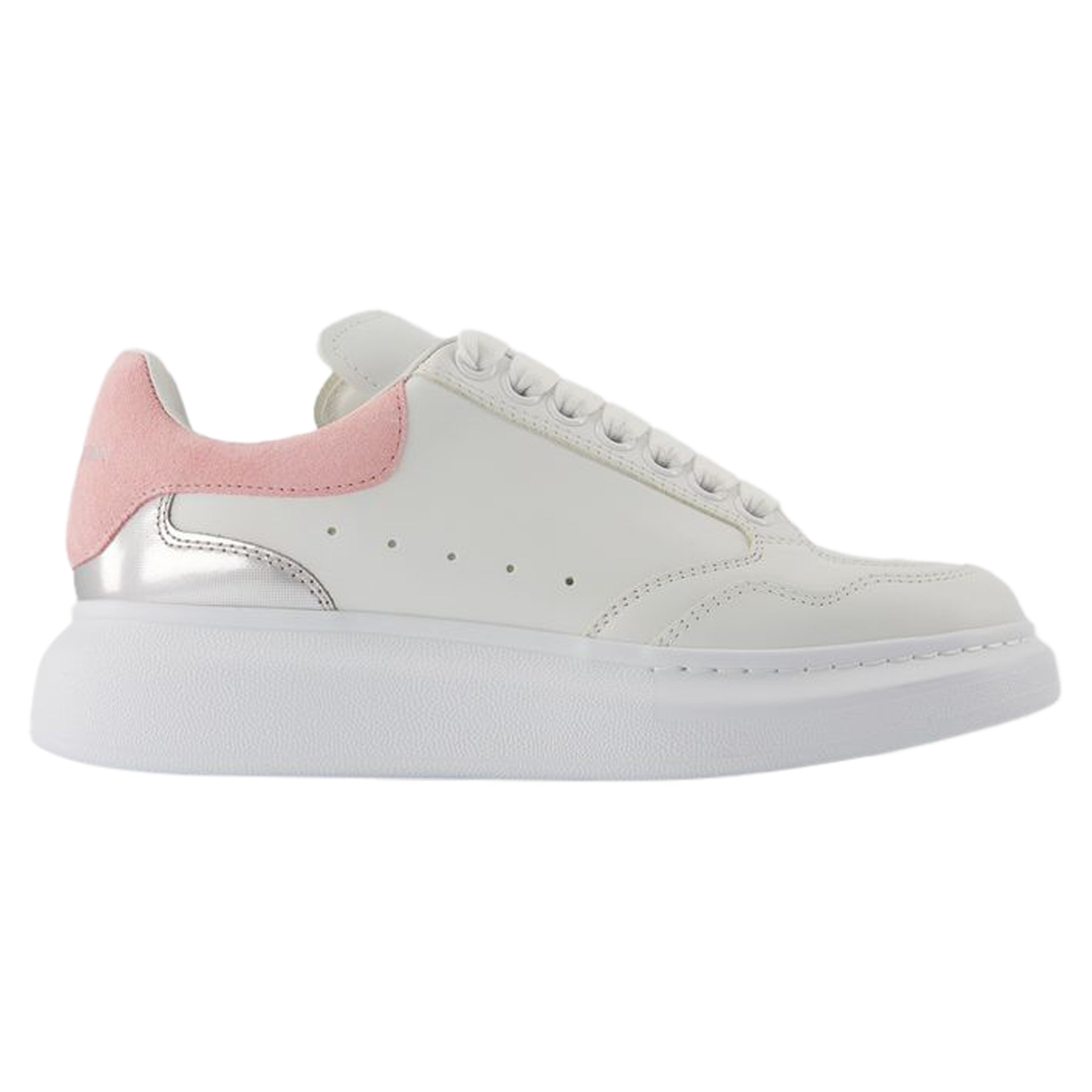 Women's Oversized Sneakers - Alexander McQueen - Leather - White/Pink