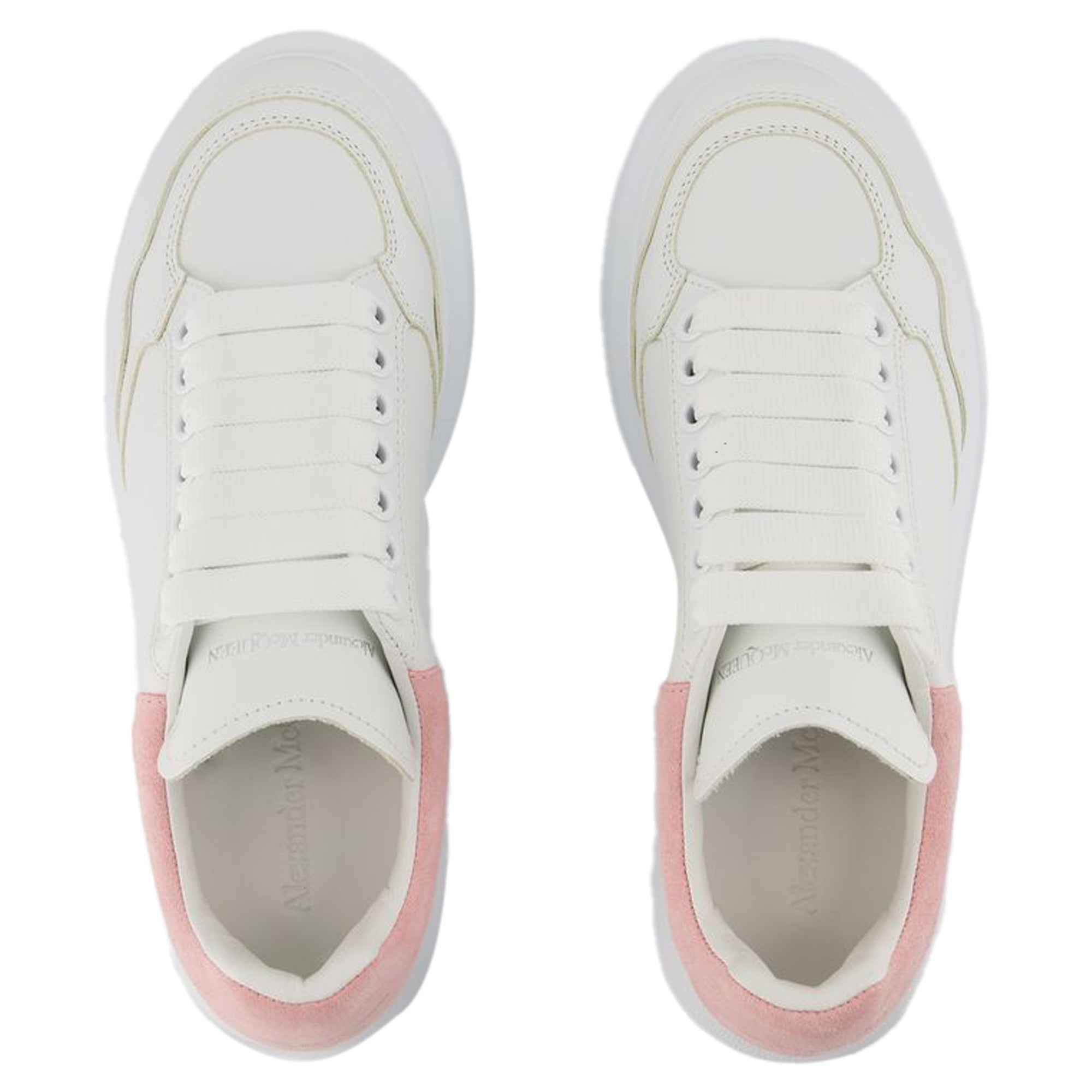 Women's Oversized Sneakers - Alexander McQueen - Leather - White/Pink