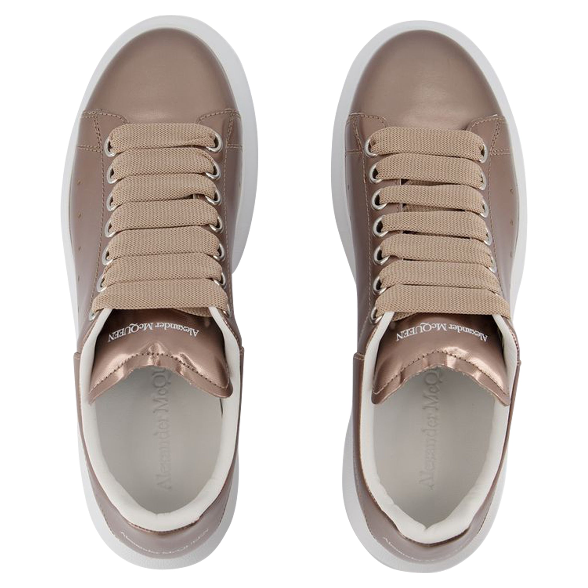 Oversized Sneakers - Alexander McQueen - Leather - Beige
