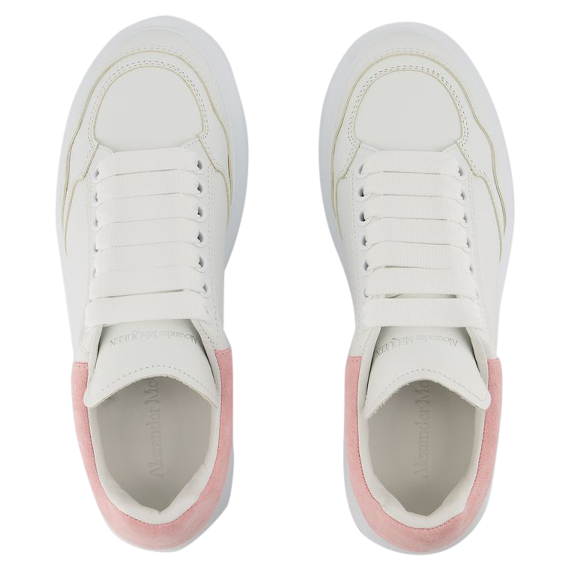 Women's Oversized Sneakers - Alexander McQueen - Leather - White/Pink