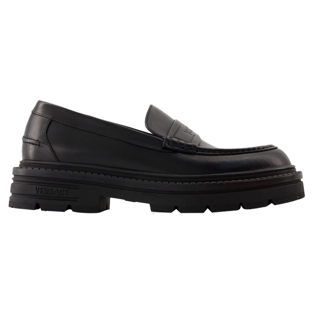 Women's Adriano Loafers - Versace - Leather - Black