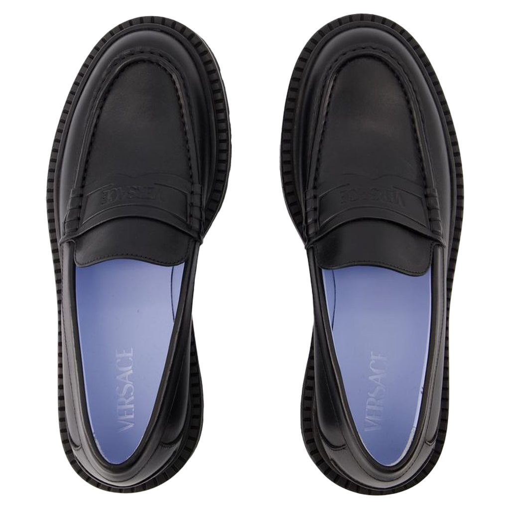 Women's Adriano Loafers - Versace - Leather - Black