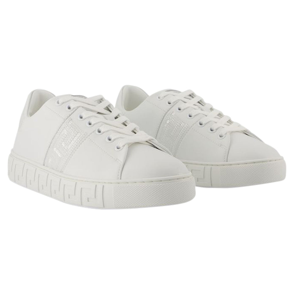 Women's Sneakers - Versace - Cotton - White