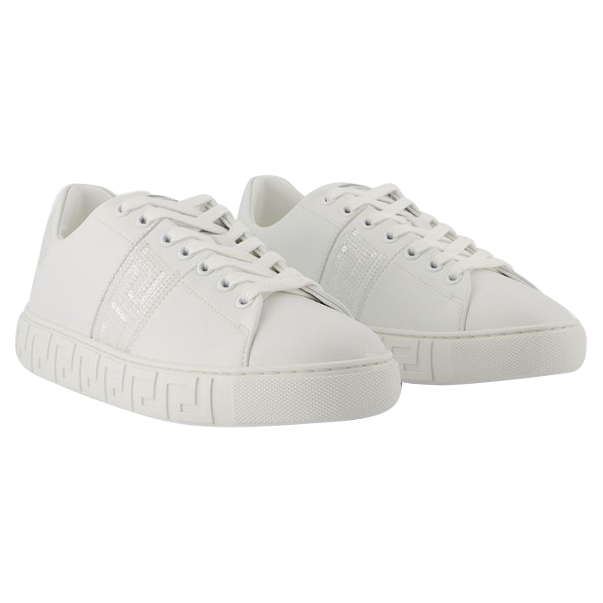 Women's Sneakers - Versace - Cotton - White