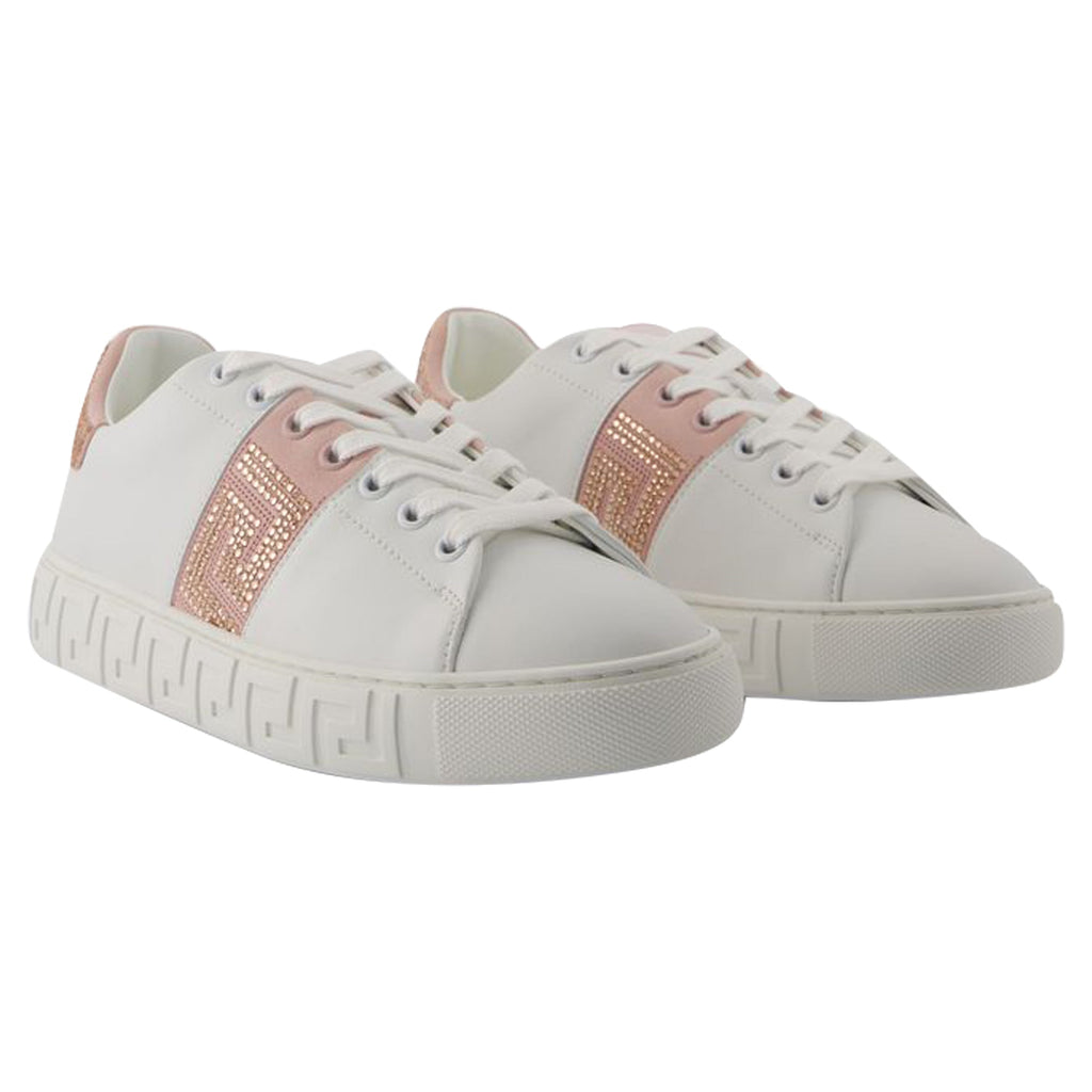 Women's Sneakers - Versace - Cotton - White/Pink