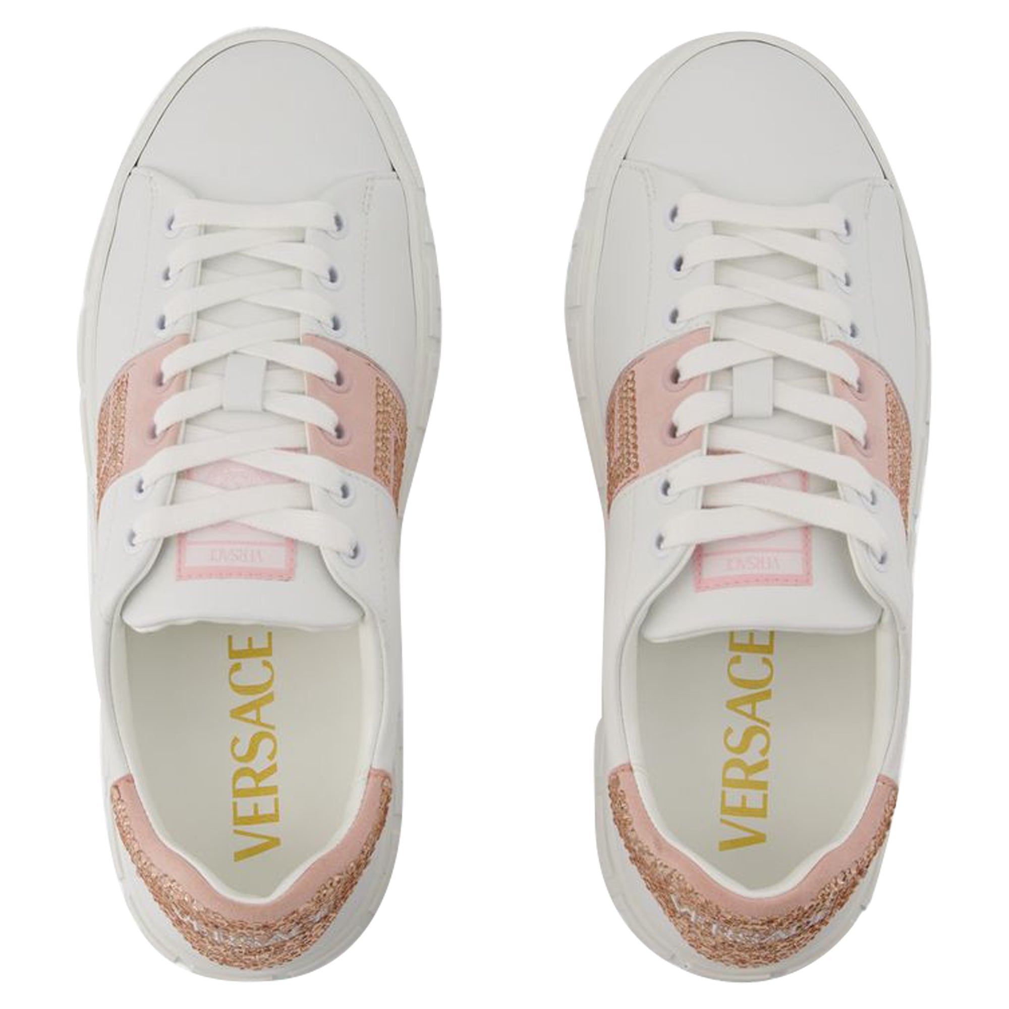 Women's Sneakers - Versace - Cotton - White/Pink