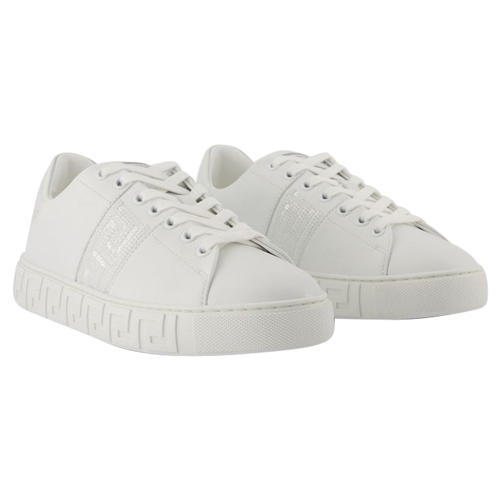 Women's Sneakers - Versace - Cotton - White