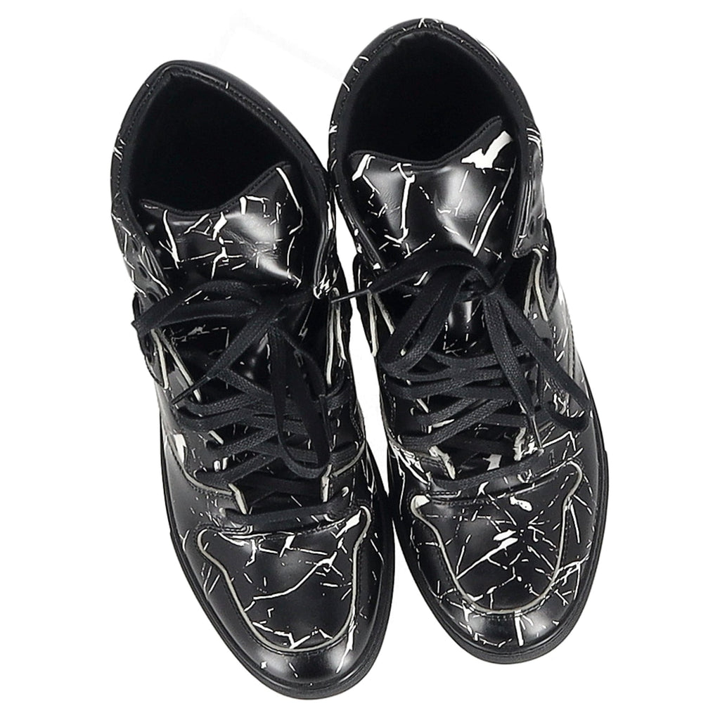 Balenciaga Arena Marble Wedge Sneakers in Black Leather