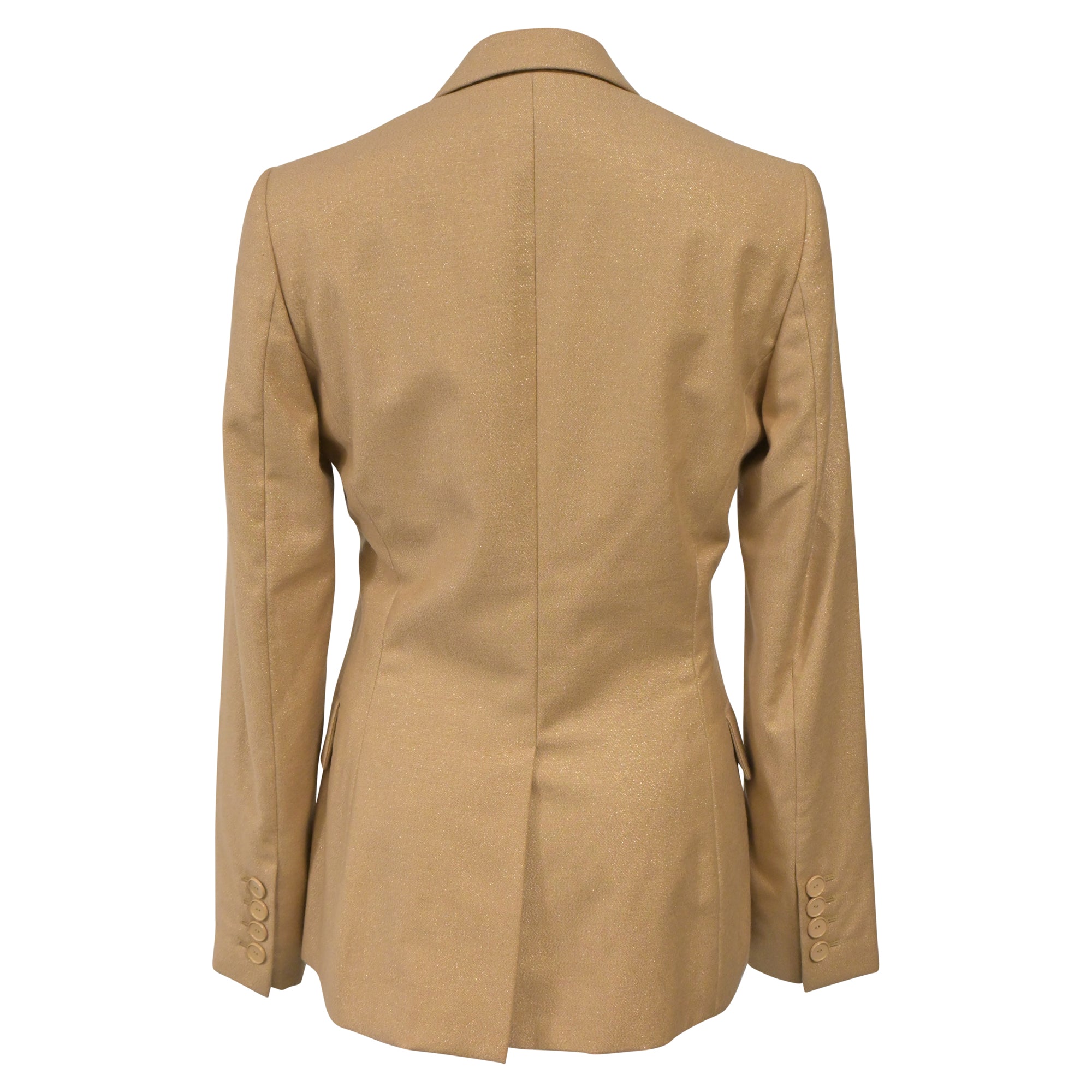 Stella Mccartney Glittered Single-Breasted Blazer in Brown Wool