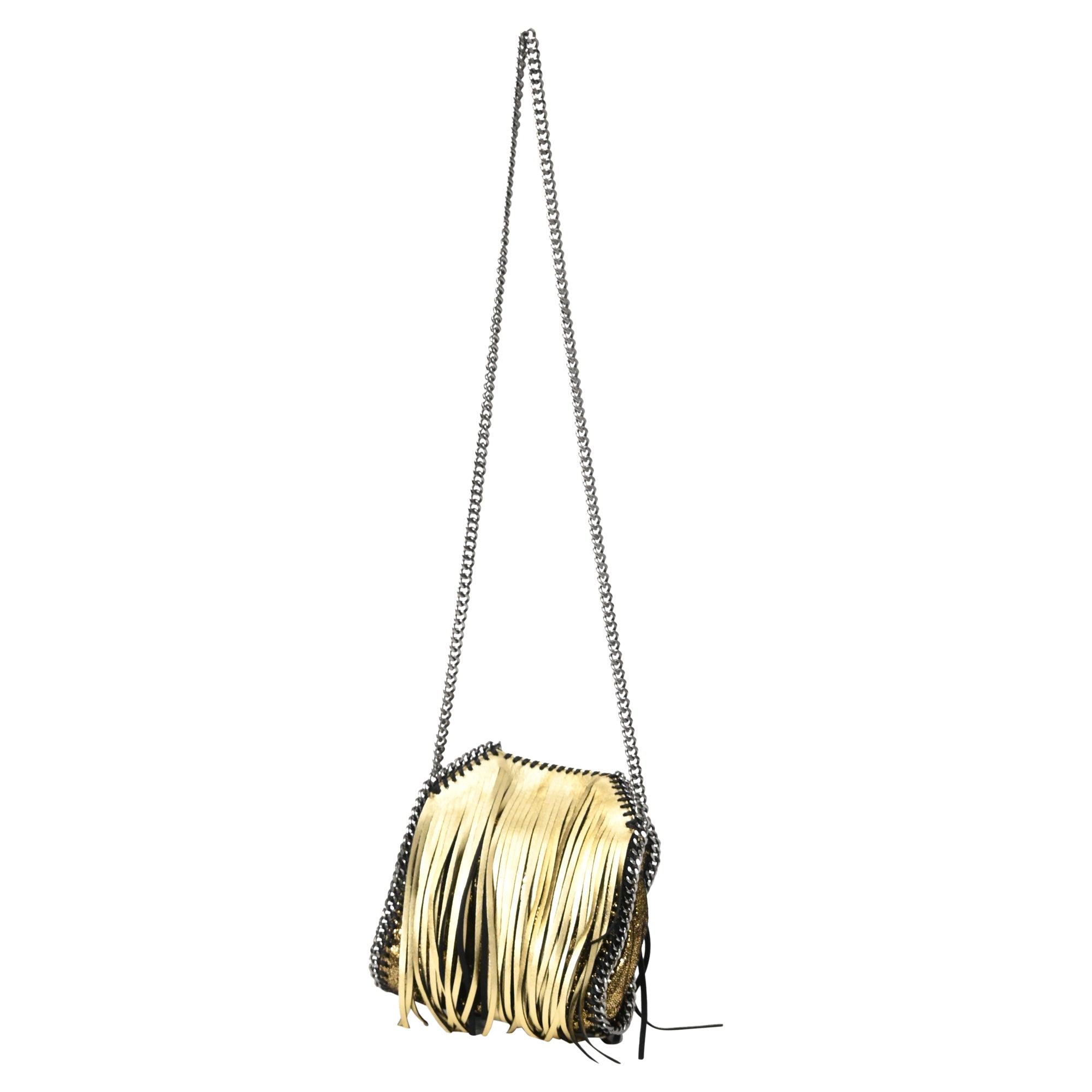 Falabella Fringe Fold Over Crossbody Bag Shaggy Deer Mini