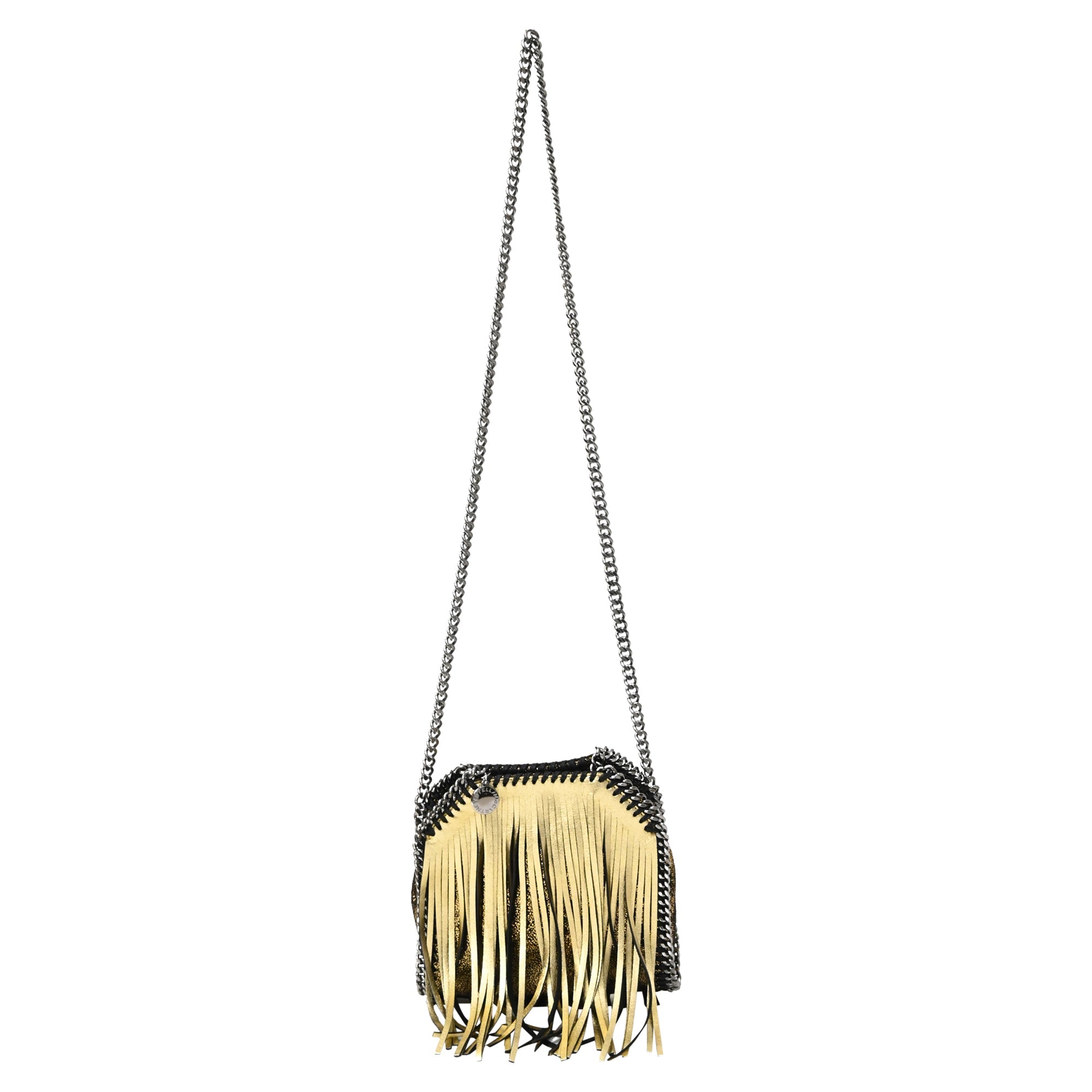 Falabella Fringe Fold Over Crossbody Bag Shaggy Deer Mini