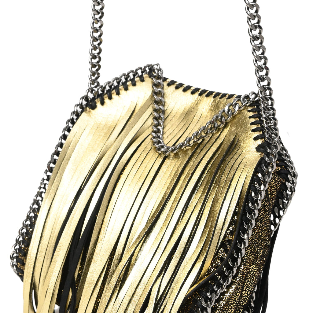 Falabella Fringe Fold Over Crossbody Bag Shaggy Deer Mini