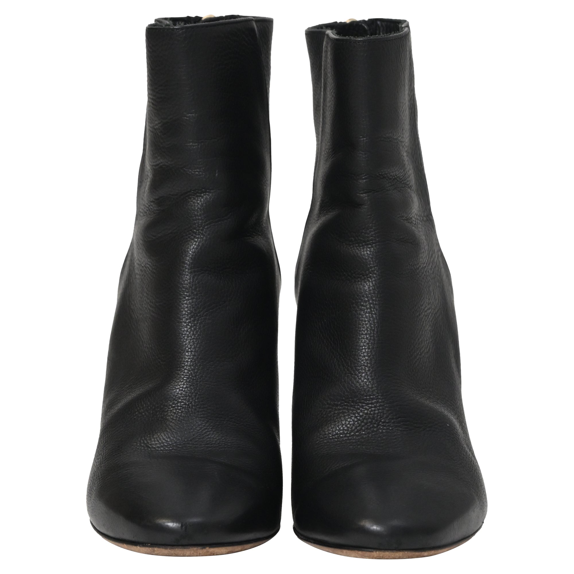 Women's  Jimmy Choo Pointed Toe High-Heeled Ankle Boots in Black Calfskin Leather