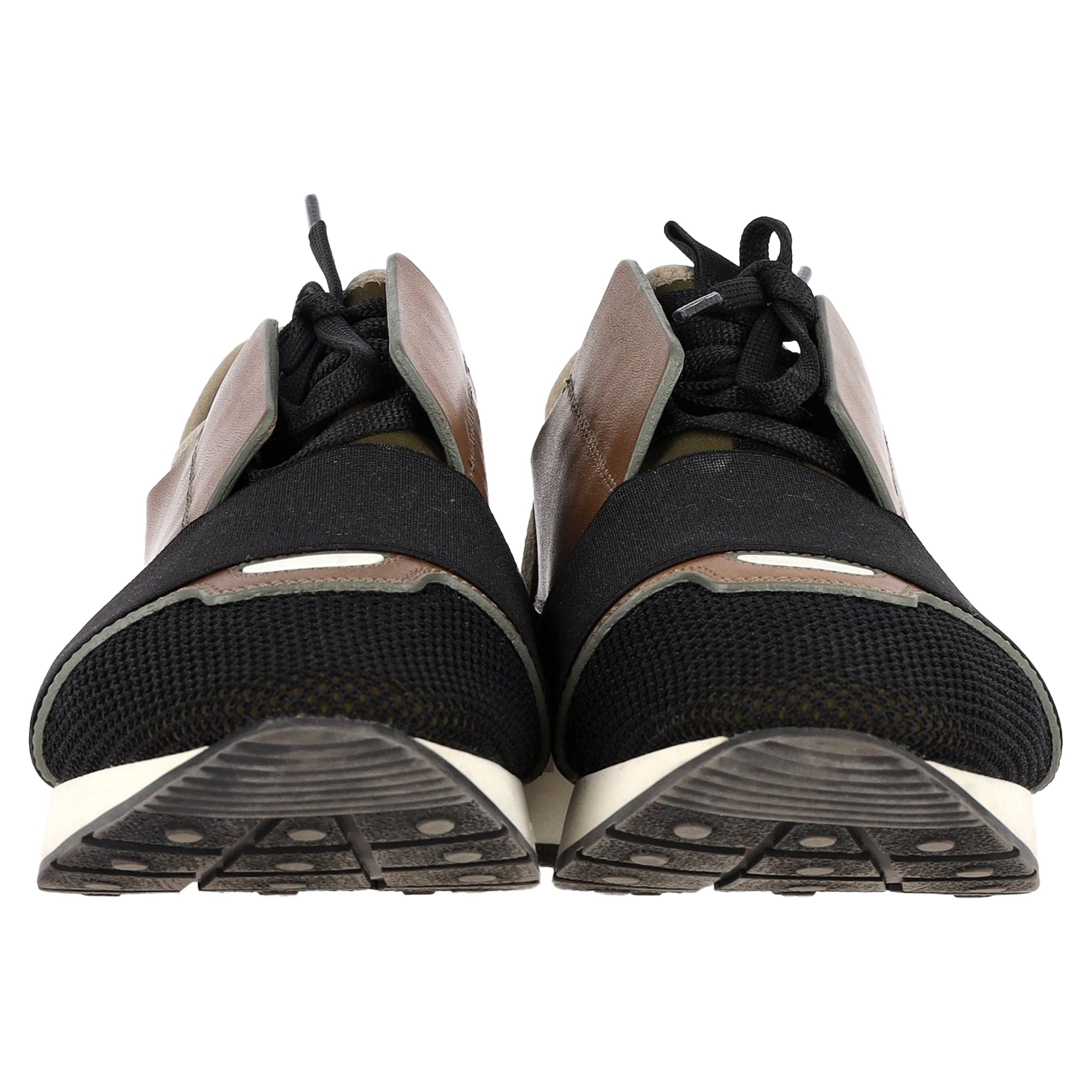 Balenciaga Race Runner Sneakers in Multicolor Leather and Suede
