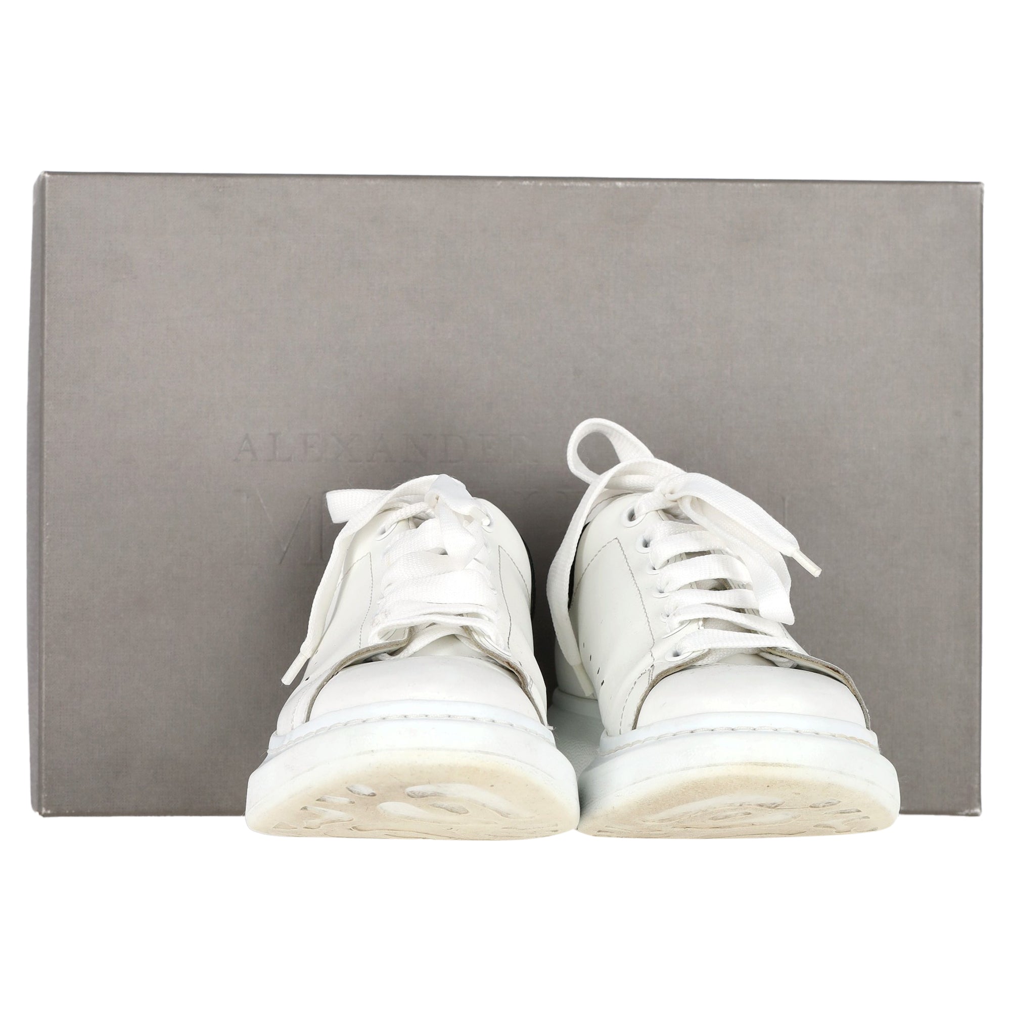 Alexander McQueen Oversized Sneakers in White Leather
