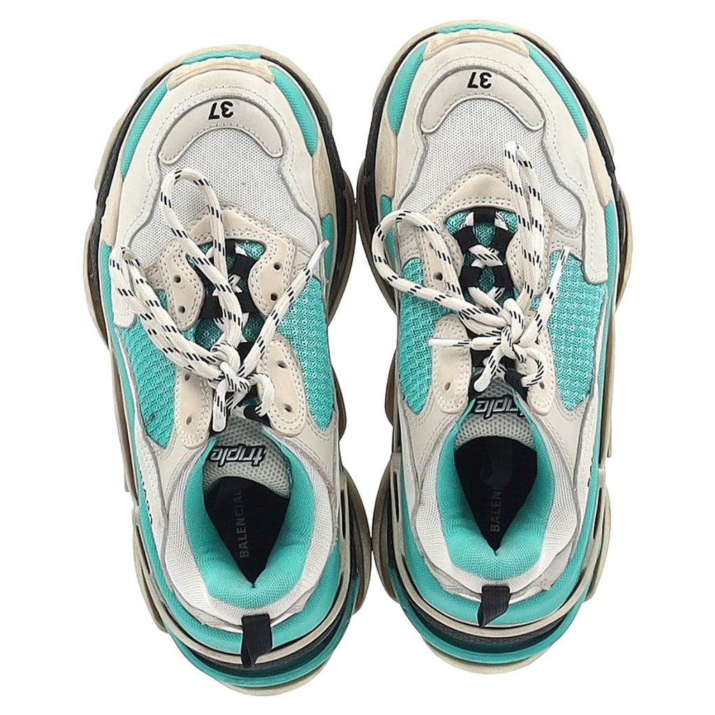 Women's Balenciaga Triple S Sneakers in Turquoise Polyester