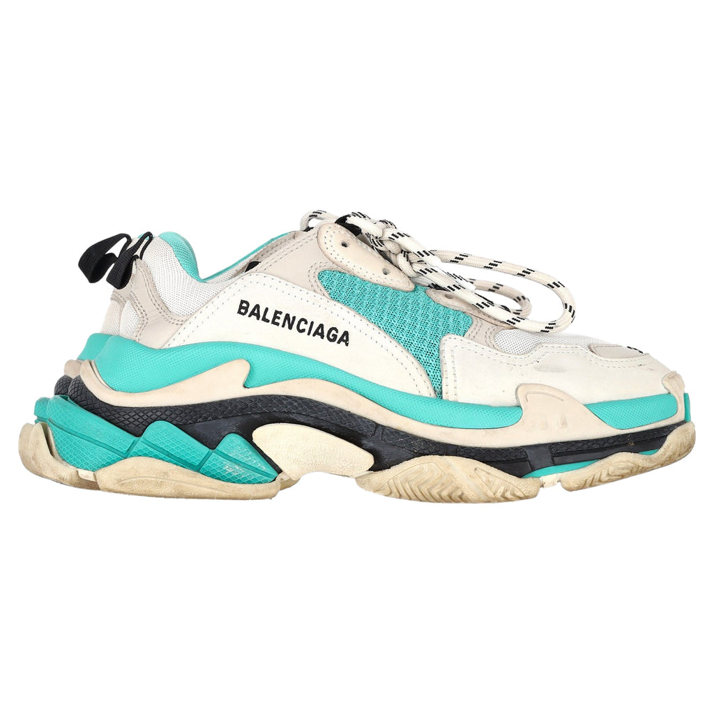 Women's Balenciaga Triple S Sneakers in Turquoise Polyester