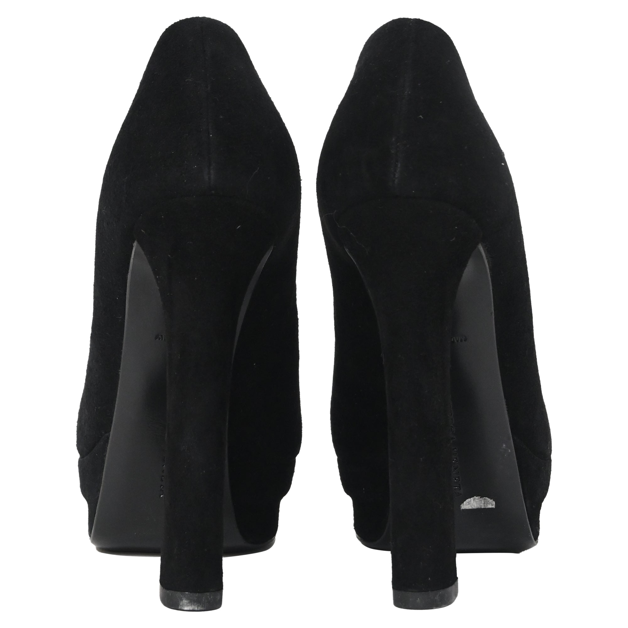 Women's Bottega Veneta Open Platform Ankle Boots in Black Suede