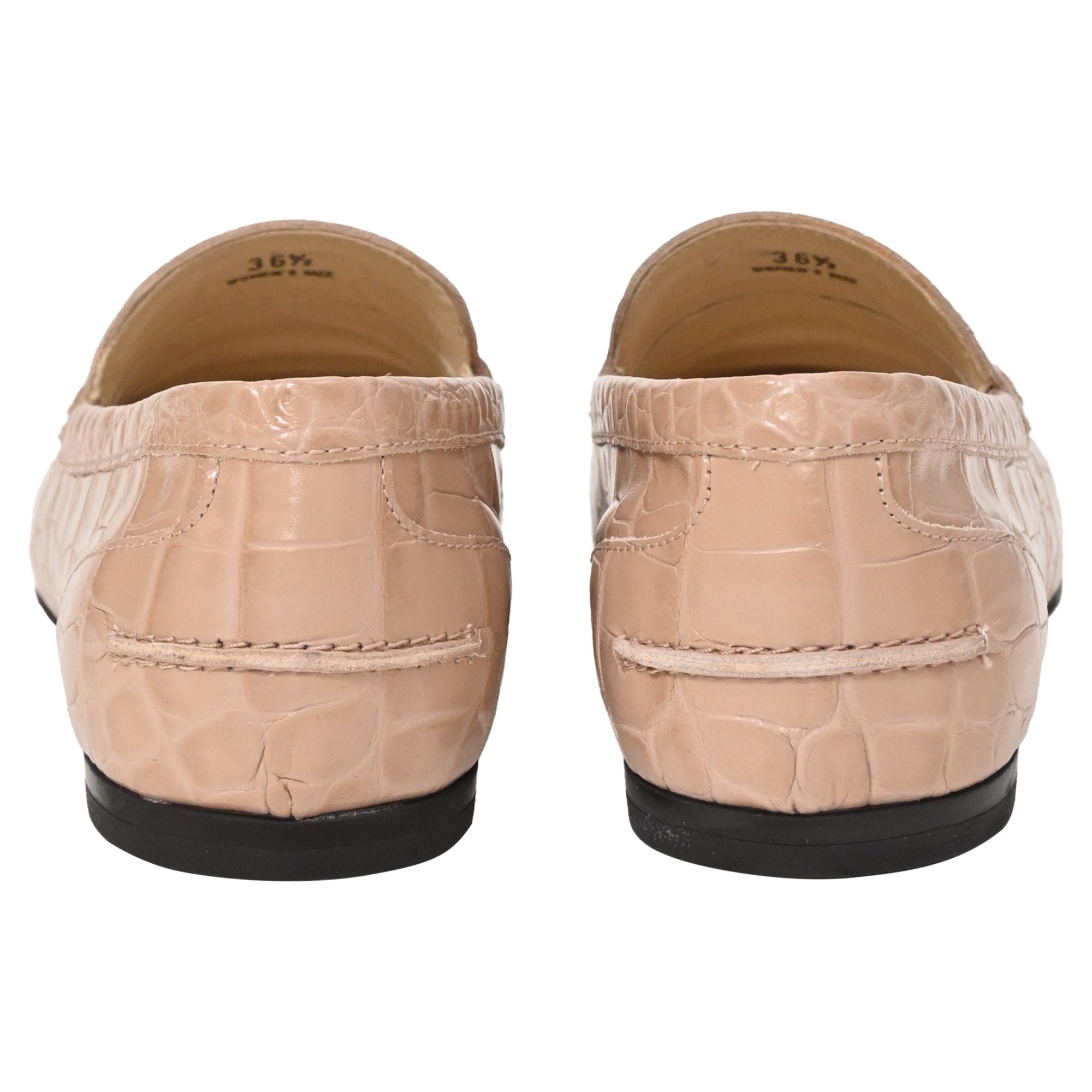 Women's Tod's Croc-Effect Loafers in Beige Leather