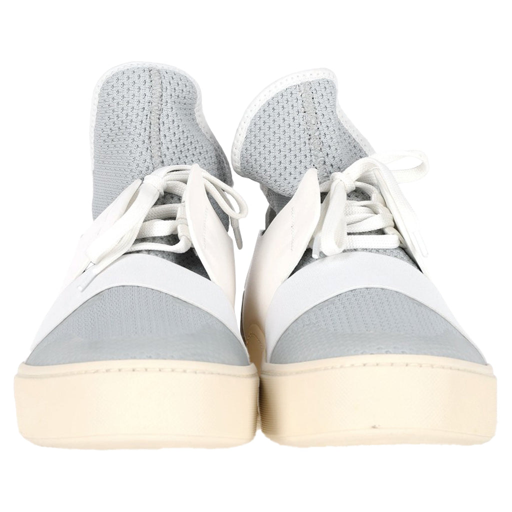 Women's Balenciaga Sock Style High-Top Sneakers in Grey and White Polyester and Leather