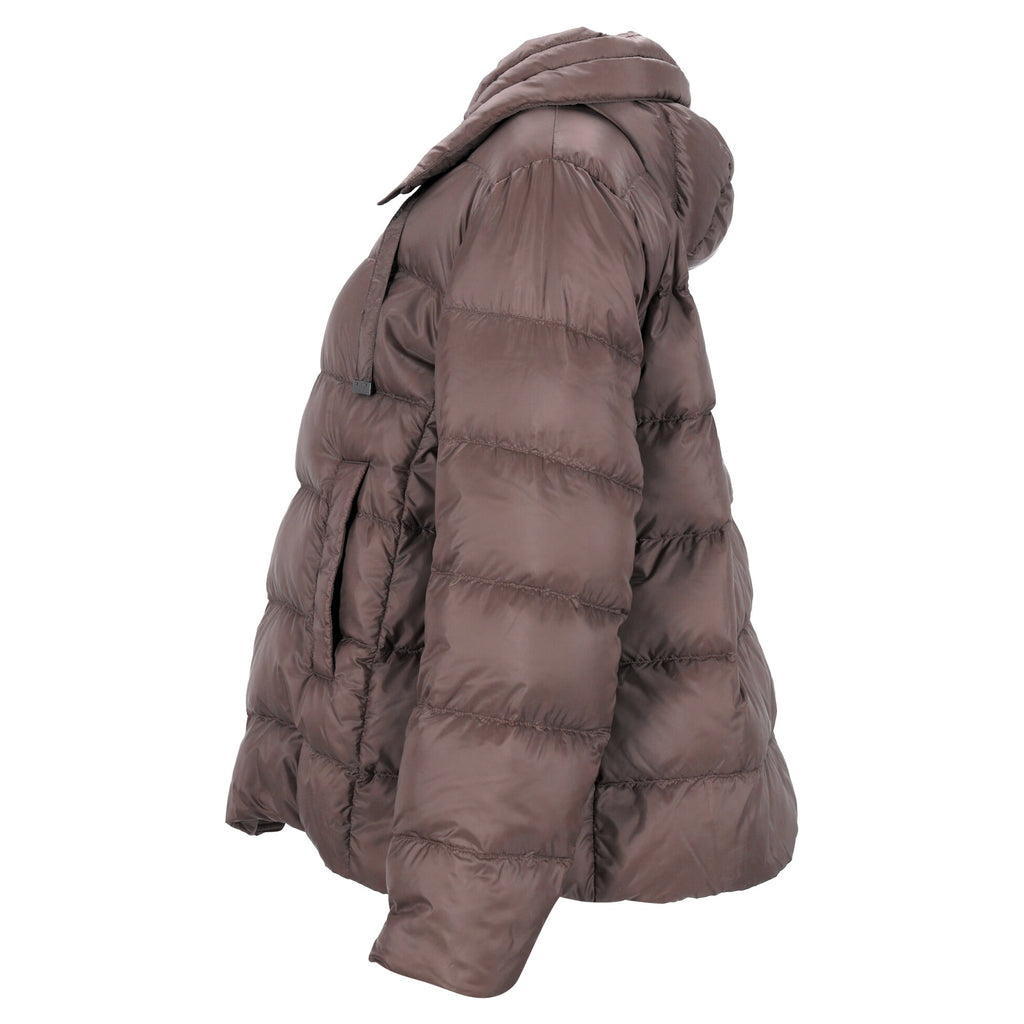 Max Mara The Cube Quilted with Hood Down Jacket in Brown Polyester