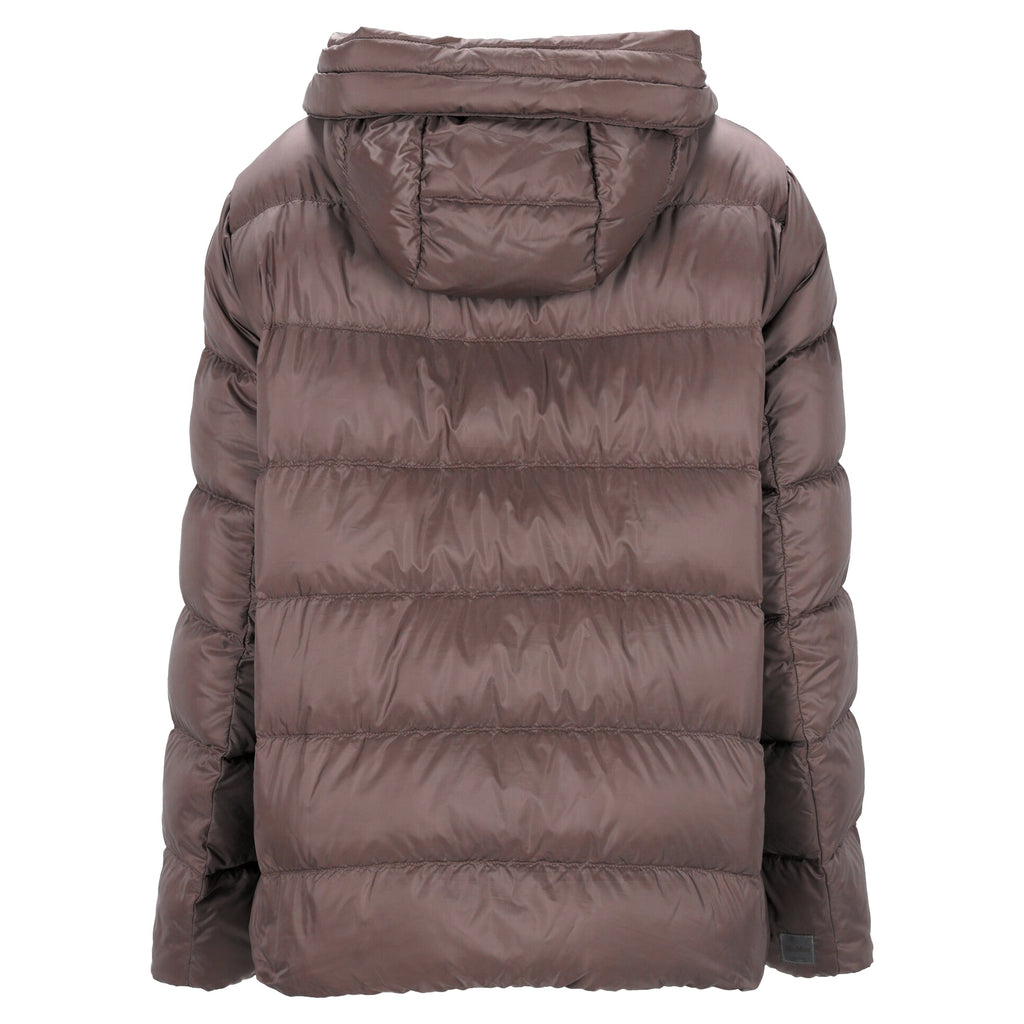 Max Mara The Cube Quilted with Hood Down Jacket in Brown Polyester