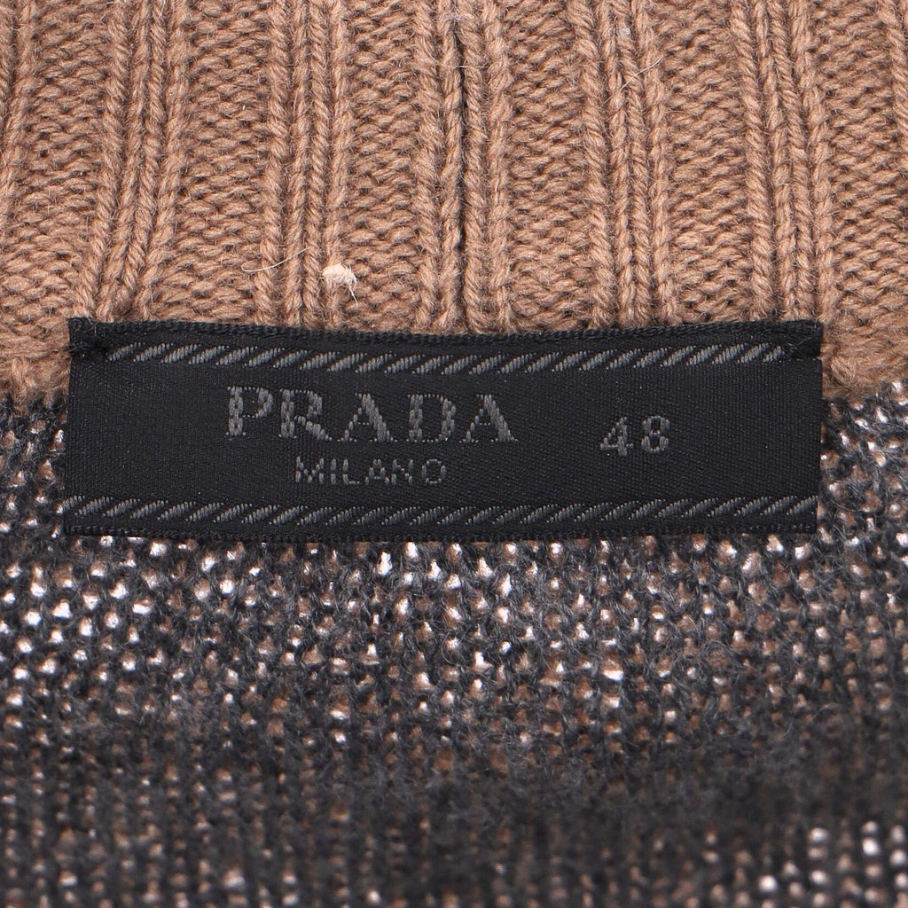 Prada Button-Down V-Neck igan in Brown Cashmere