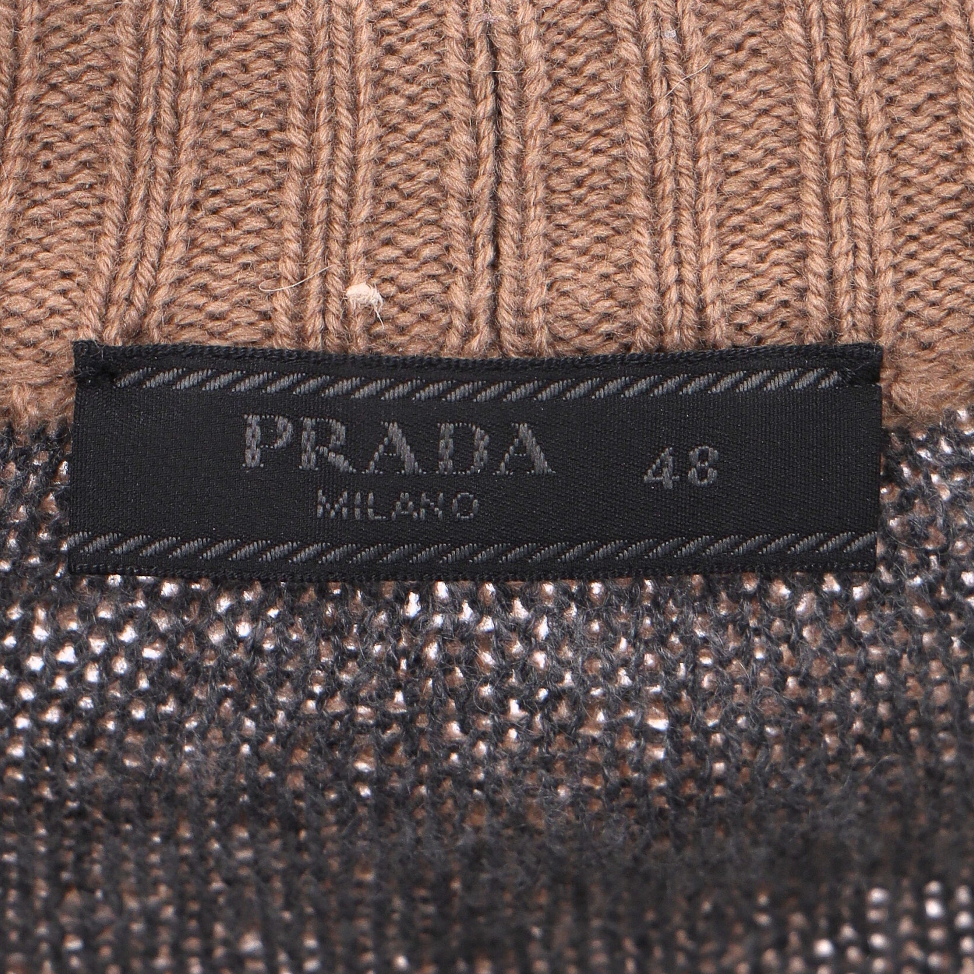 Prada Button-Down V-Neck igan in Brown Cashmere
