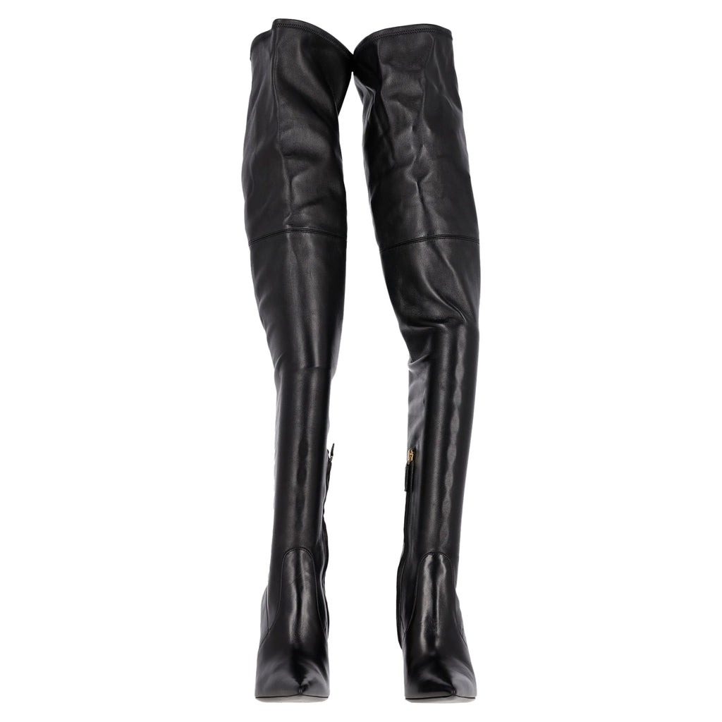 Tom Ford T Screw Over-The-Knee Boots in Black Leather