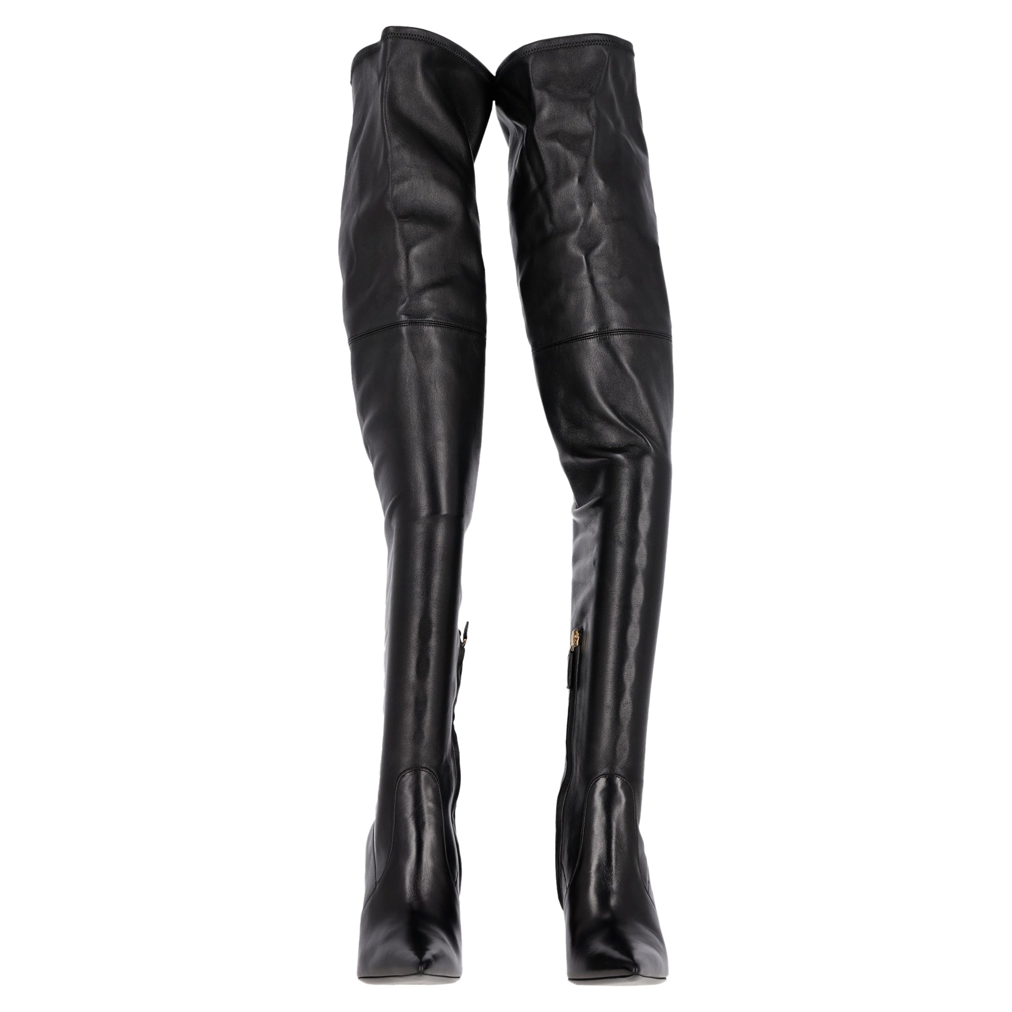 Tom Ford T Screw Over-The-Knee Boots in Black Leather