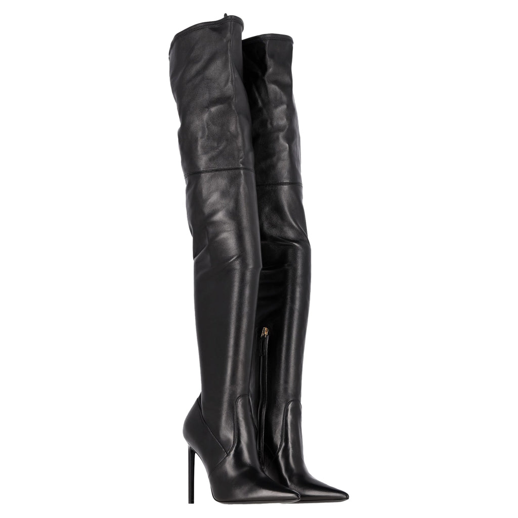 Tom Ford T Screw Over-The-Knee Boots in Black Leather