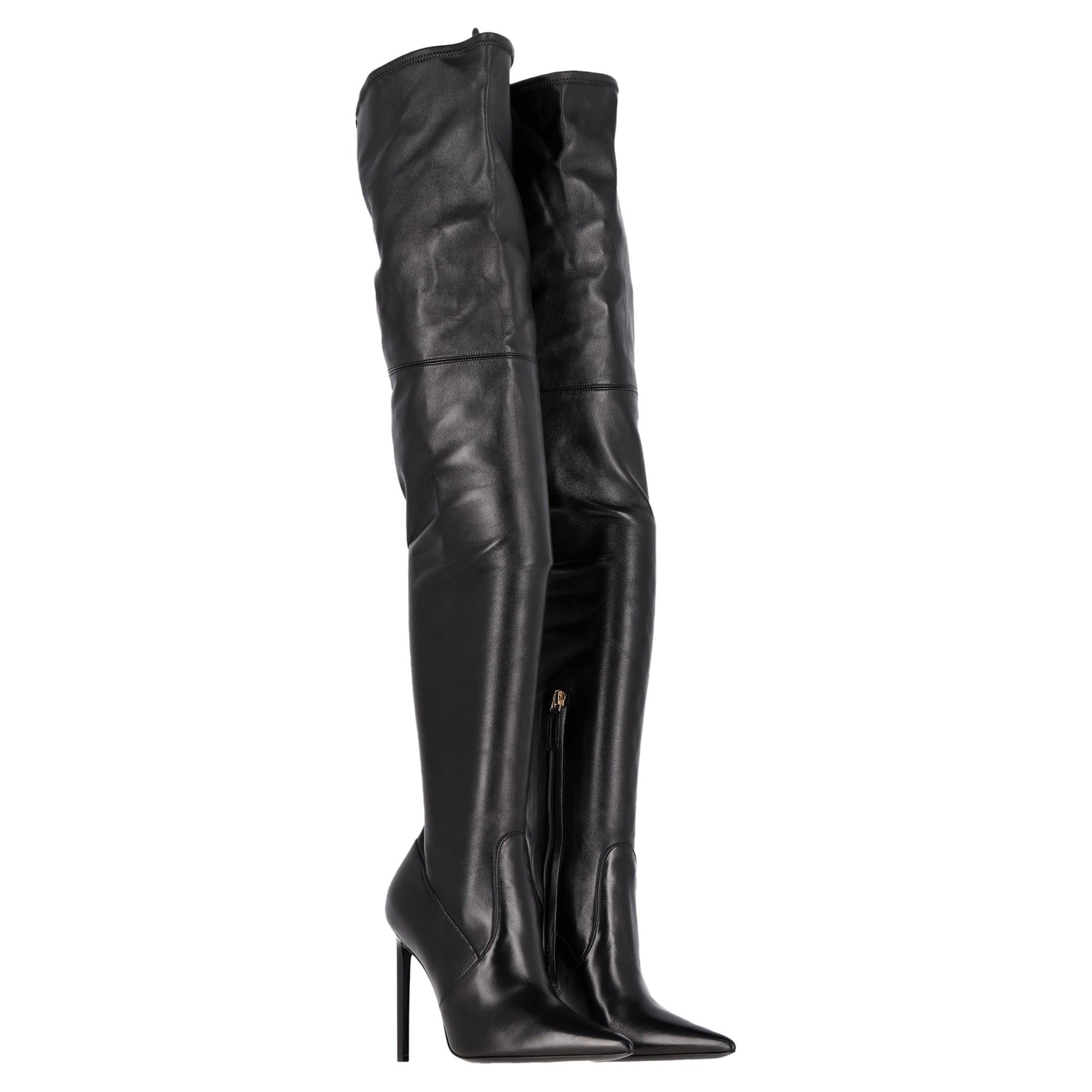 Tom Ford T Screw Over-The-Knee Boots in Black Leather