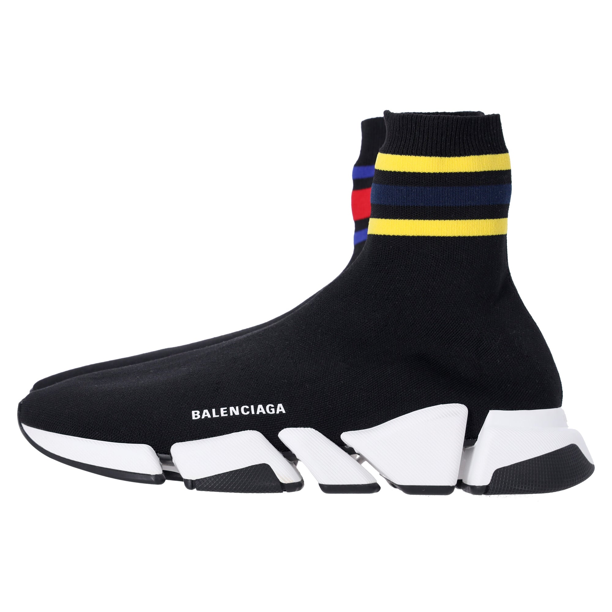 Men's Balenciaga Speed 2.0 Knit Sneakers In Black Recycled Polyester