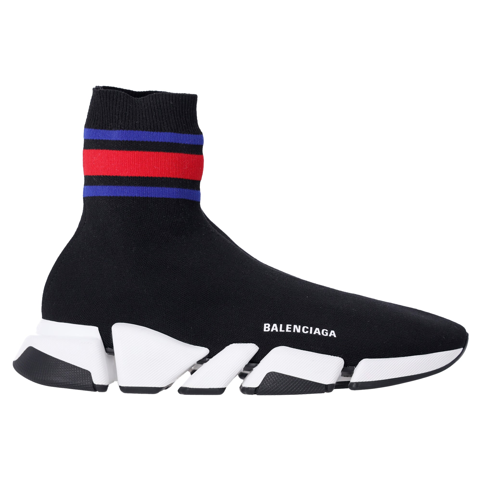 Men's Balenciaga Speed 2.0 Knit Sneakers In Black Recycled Polyester