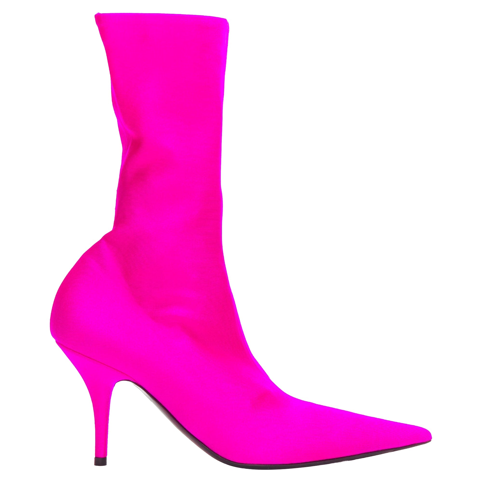 Women's Balenciaga knitife neon lycra pointed sock boots Kim Kardashian