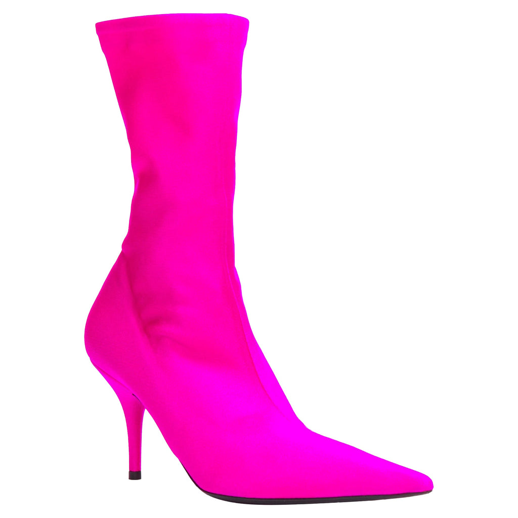 Women's Balenciaga knitife neon lycra pointed sock boots Kim Kardashian