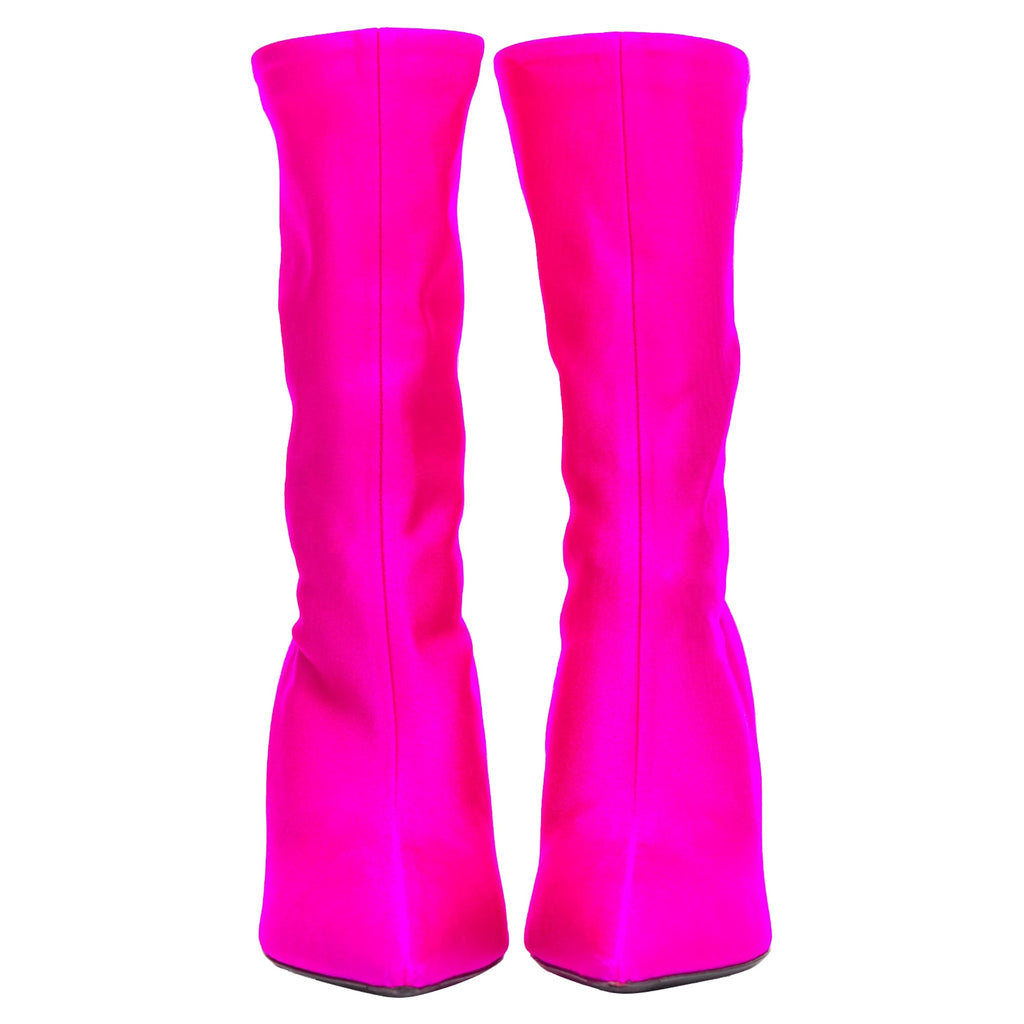 Women's Balenciaga knitife neon lycra pointed sock boots Kim Kardashian
