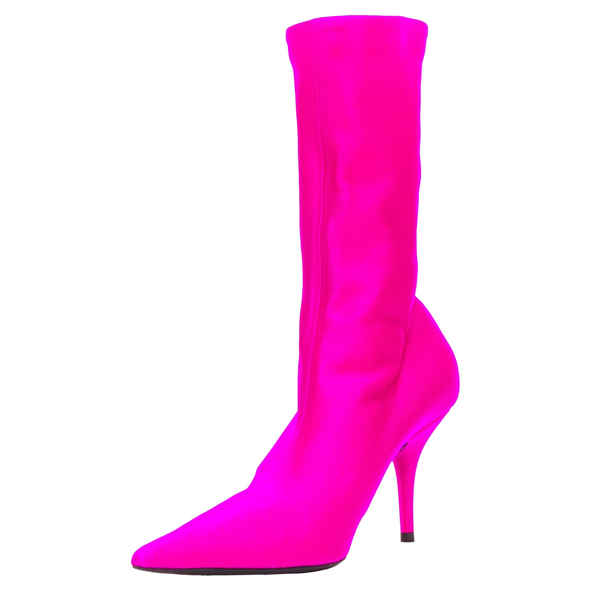 Women's Balenciaga knitife neon lycra pointed sock boots Kim Kardashian