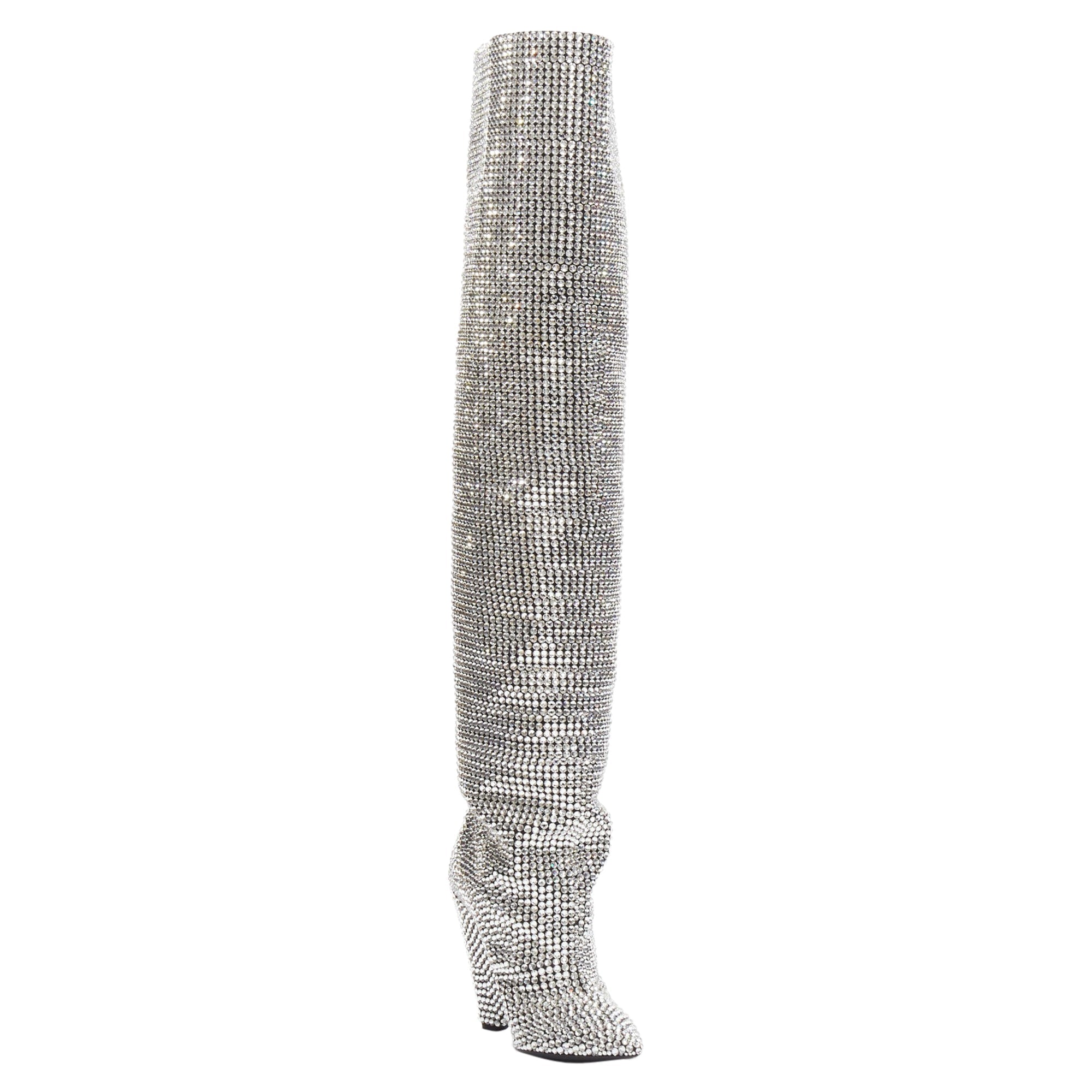 Women's Saint Laurent Niki Swarovski crystal encrted boot