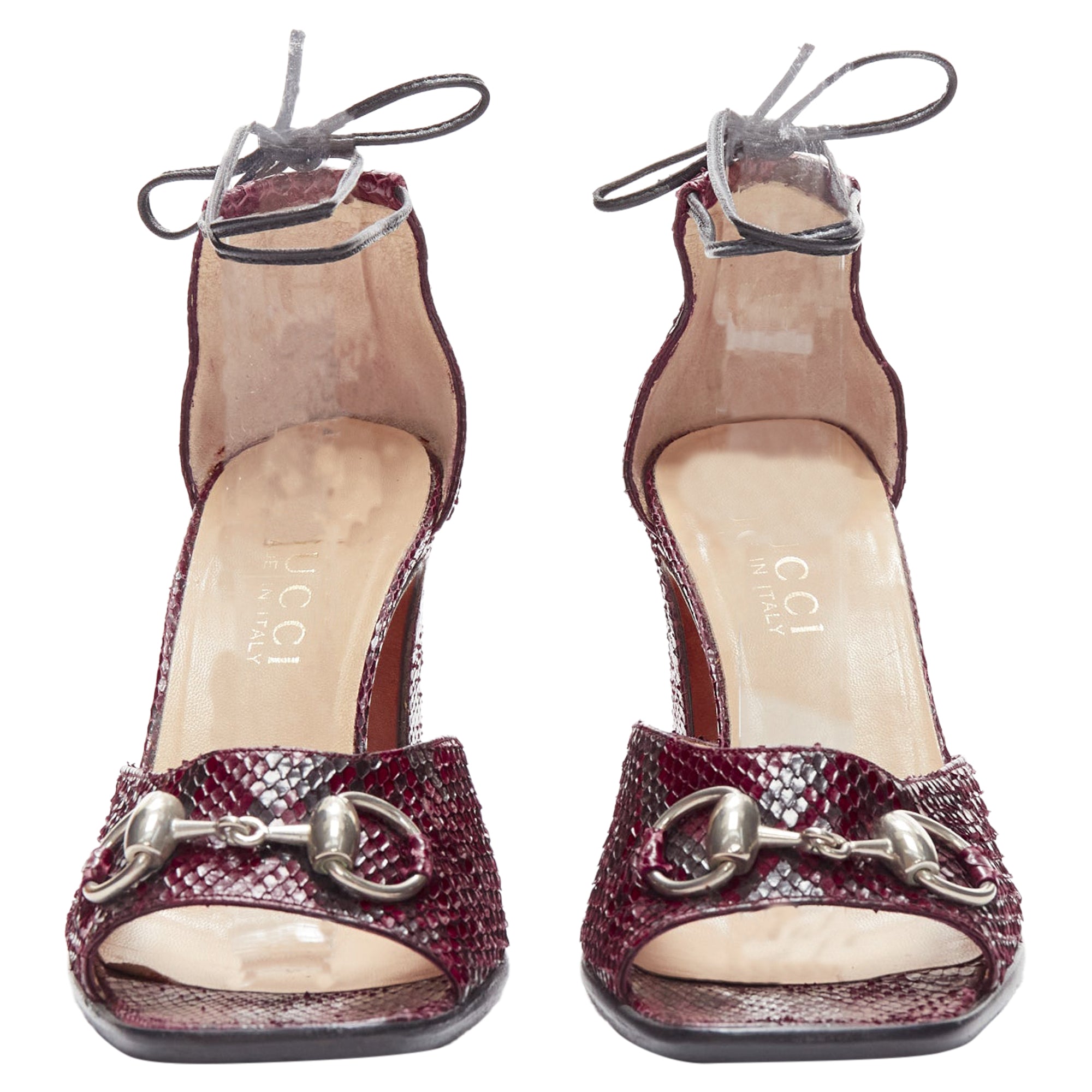 Women's Gucci Tom Ford scaled leather silver Horsebheels