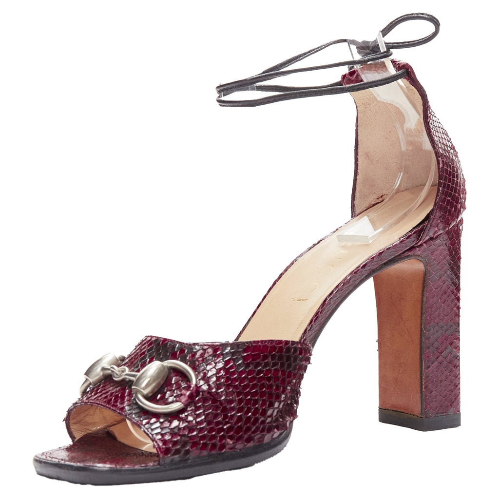 Women's Gucci Tom Ford scaled leather silver Horsebheels