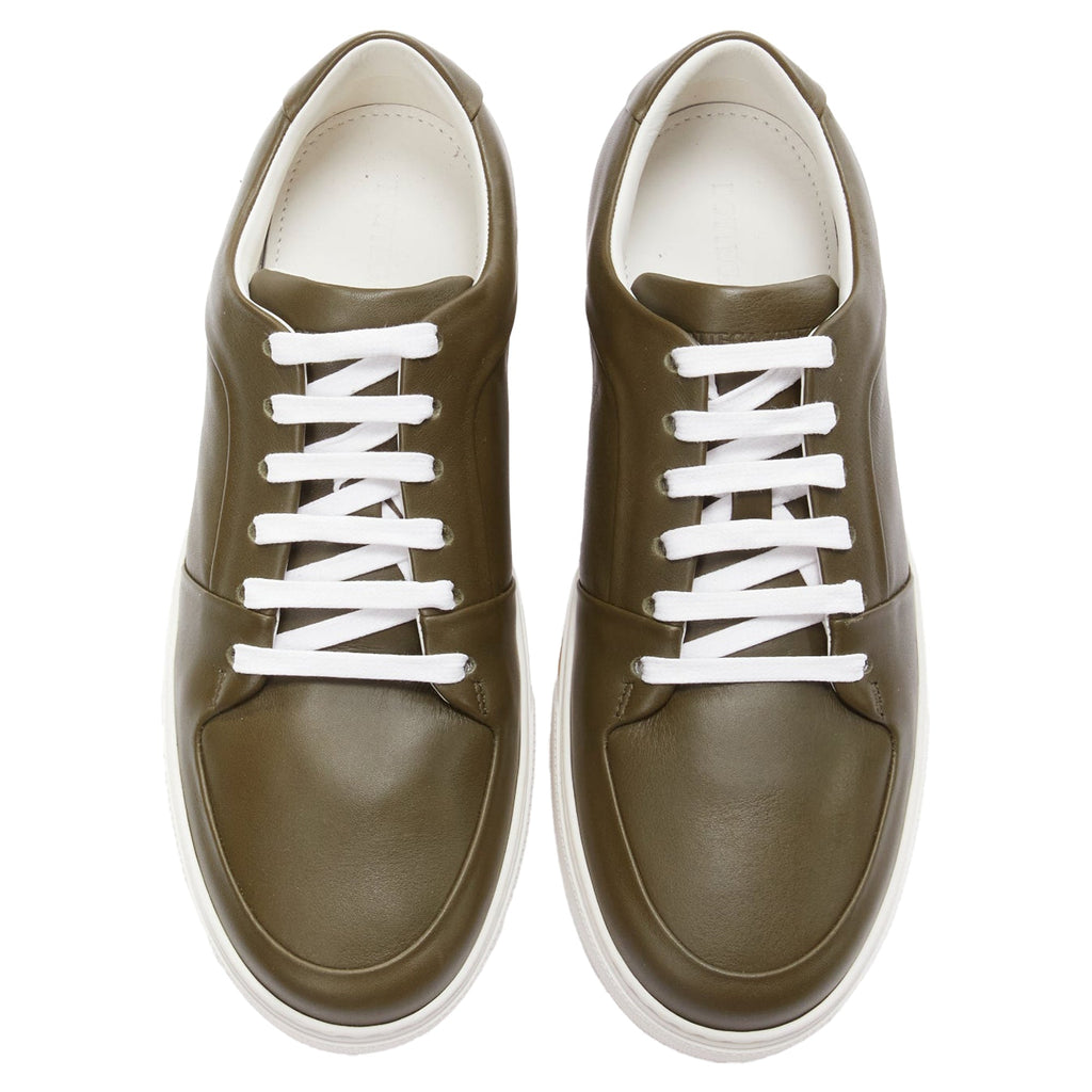 Men's Bottega Veneta Speedster khaki calf leather low top sneakers