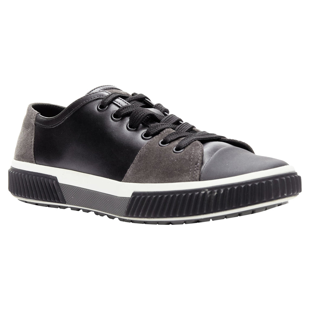 Men's Prada stratsuede leather low top sneakers