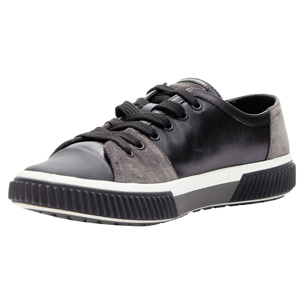 Men's Prada stratsuede leather low top sneakers