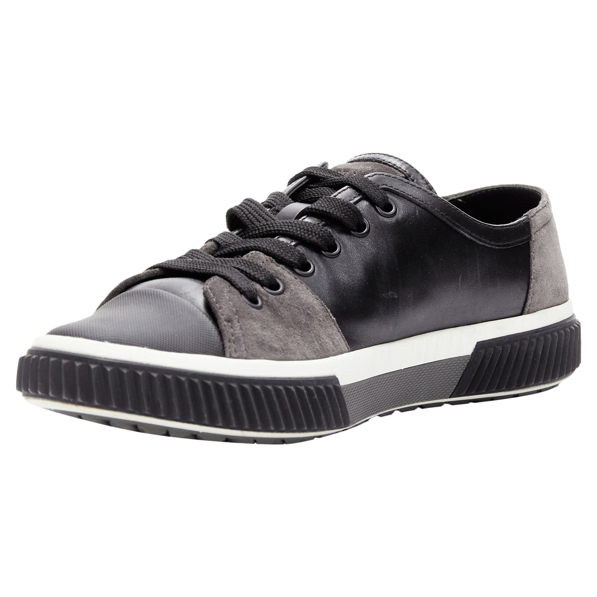 Men's Prada stratsuede leather low top sneakers