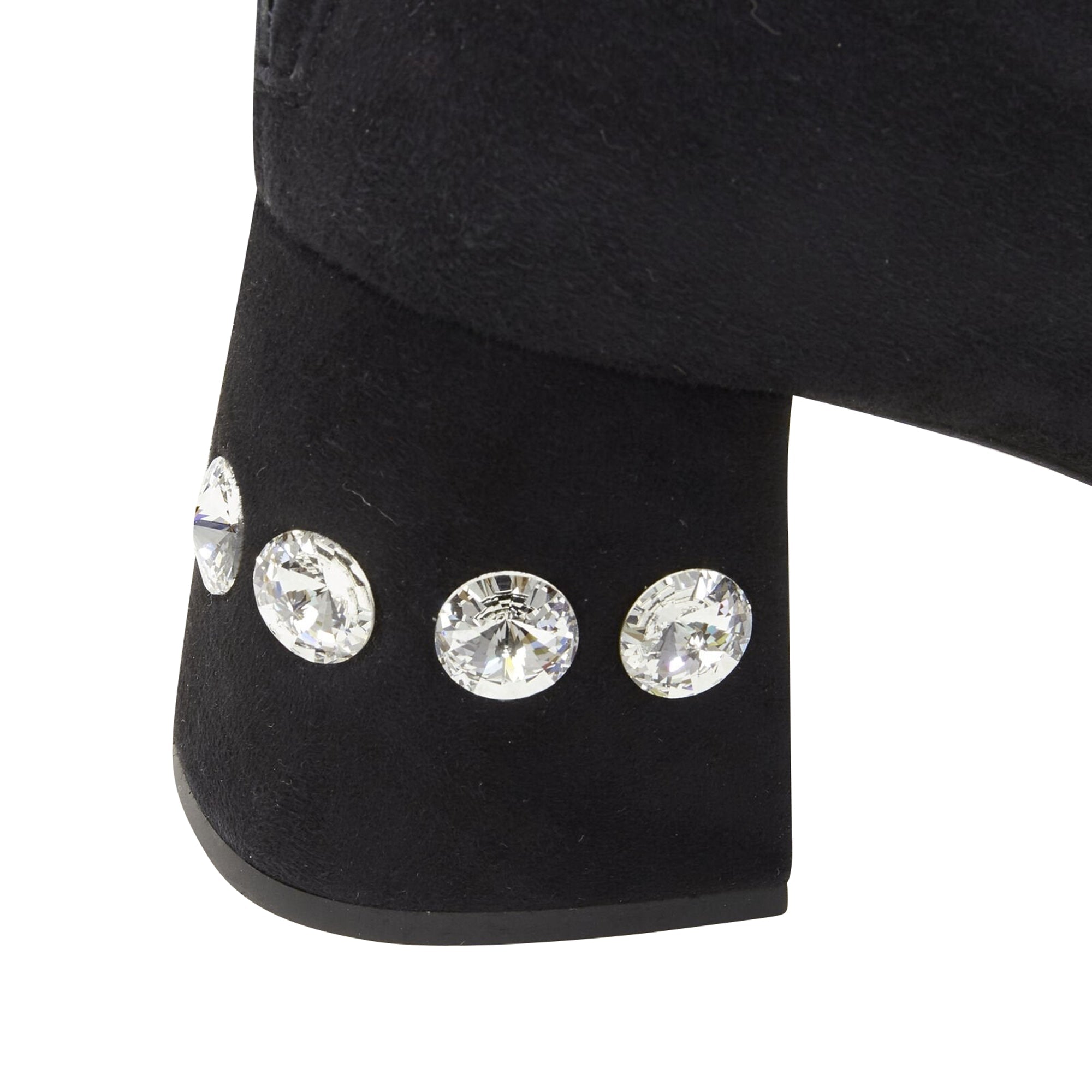 Women's Miu Miu suede jewelled crystal heel pull on over knee boot